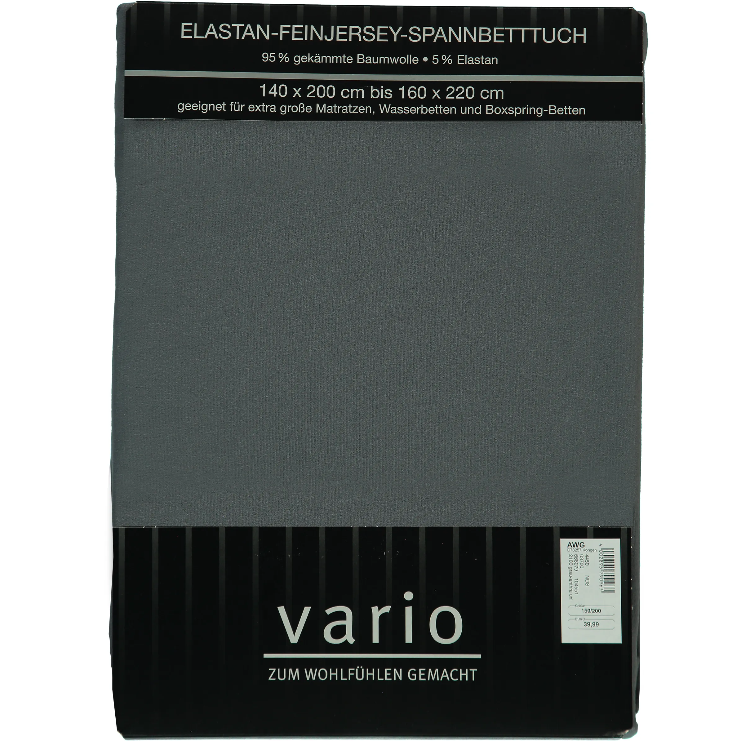 Vario Elast.-Feinjersey-Spannbetttuc Grau 668079 890 1