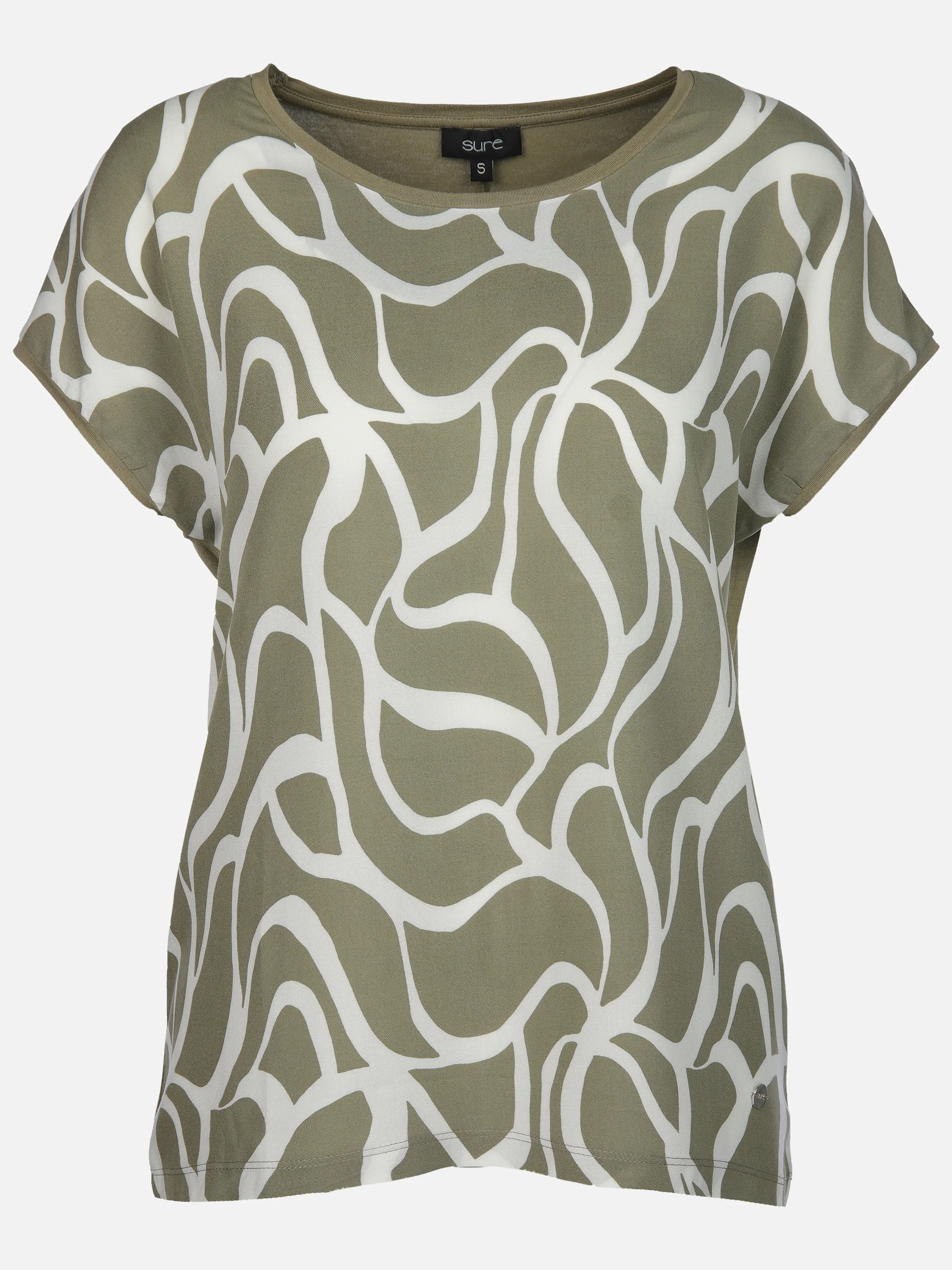 Sure Da-Shirt m. Print Oliv 907275 KHAKI/WE 1