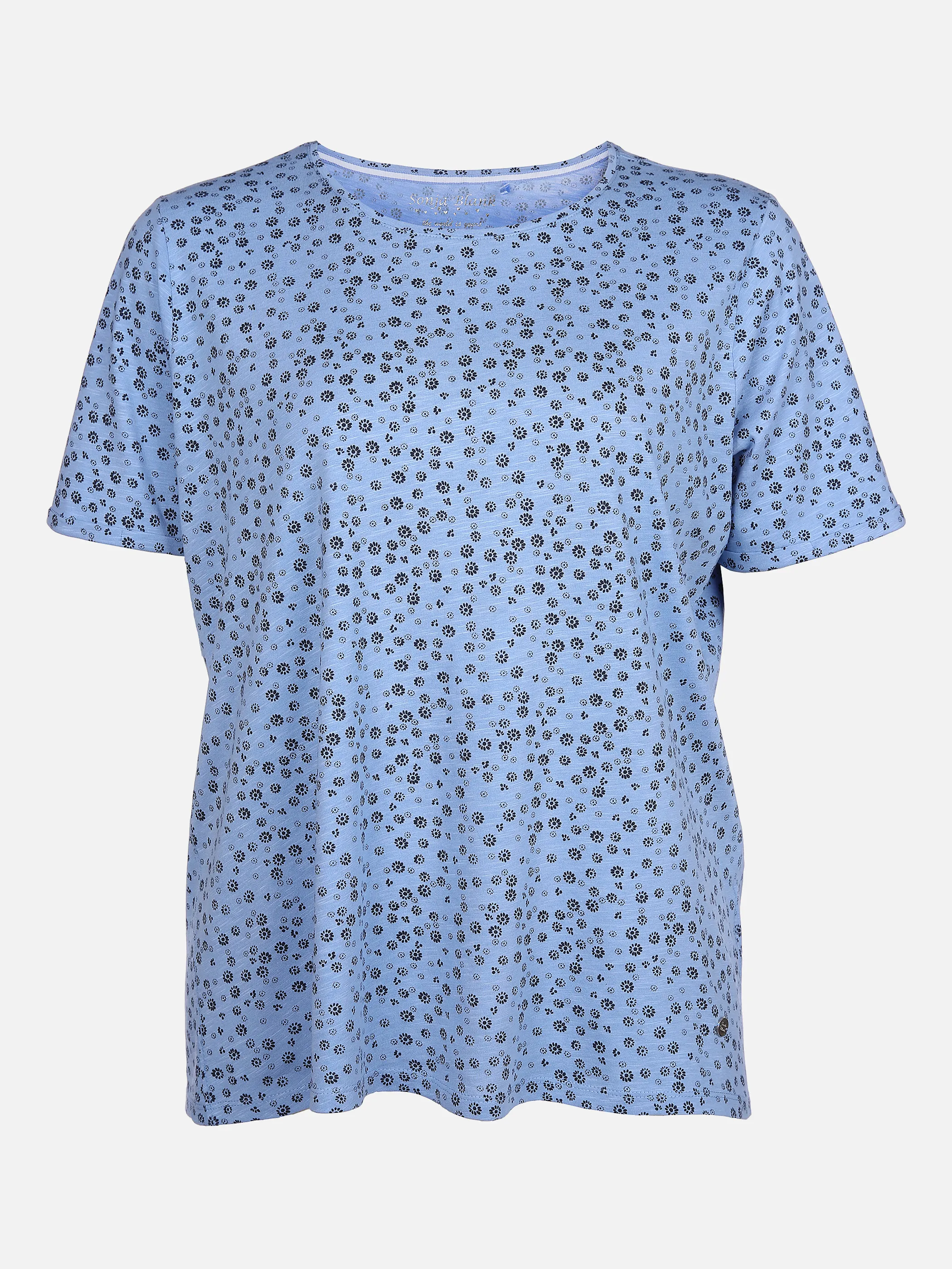 Sonja Blank Da-Gr.Größen Shirt m. Print Blau 862269 SUMMER SEA 1