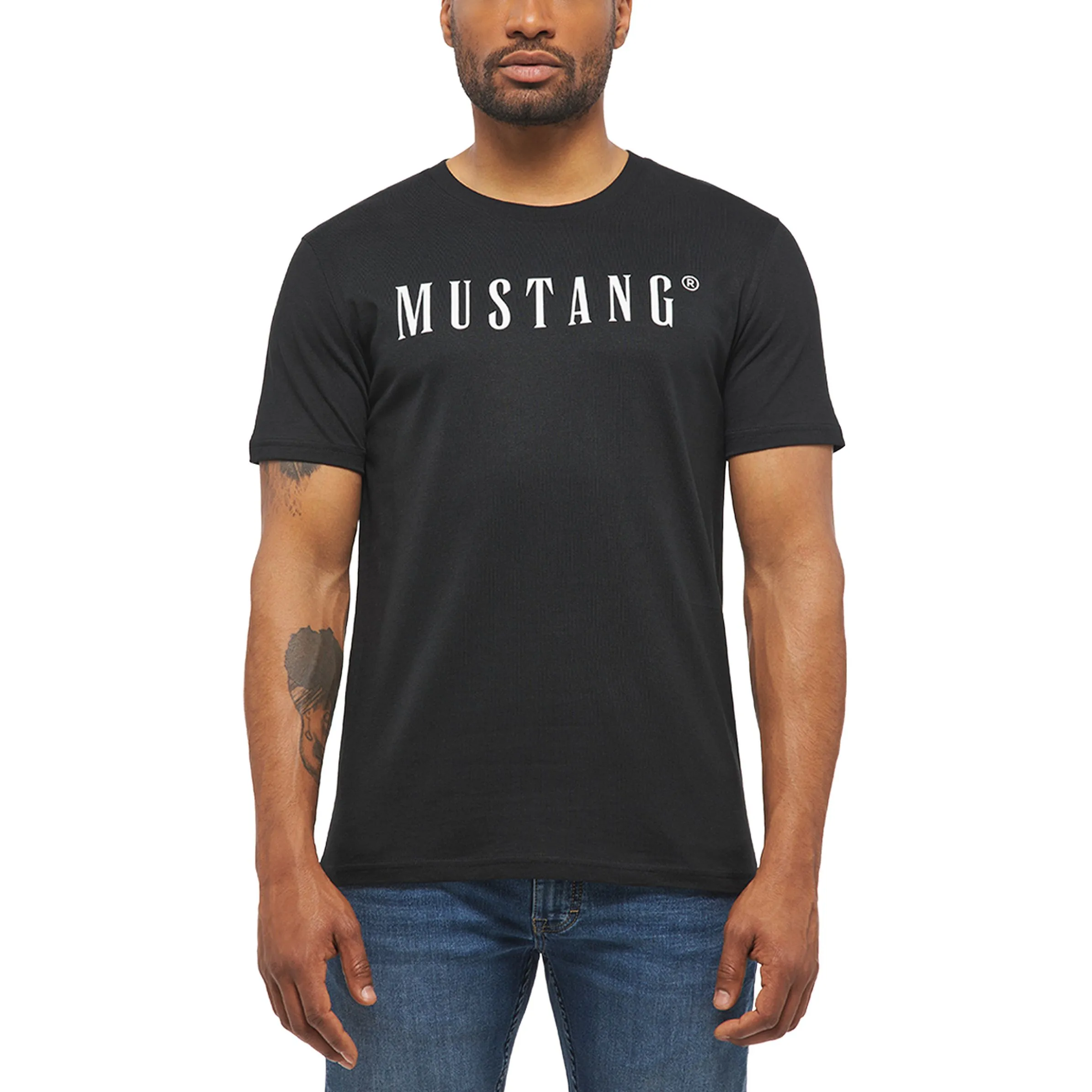 Mustang 1013221 STYLE ALEX C LOGO TEE Schwarz 874824 4142 4