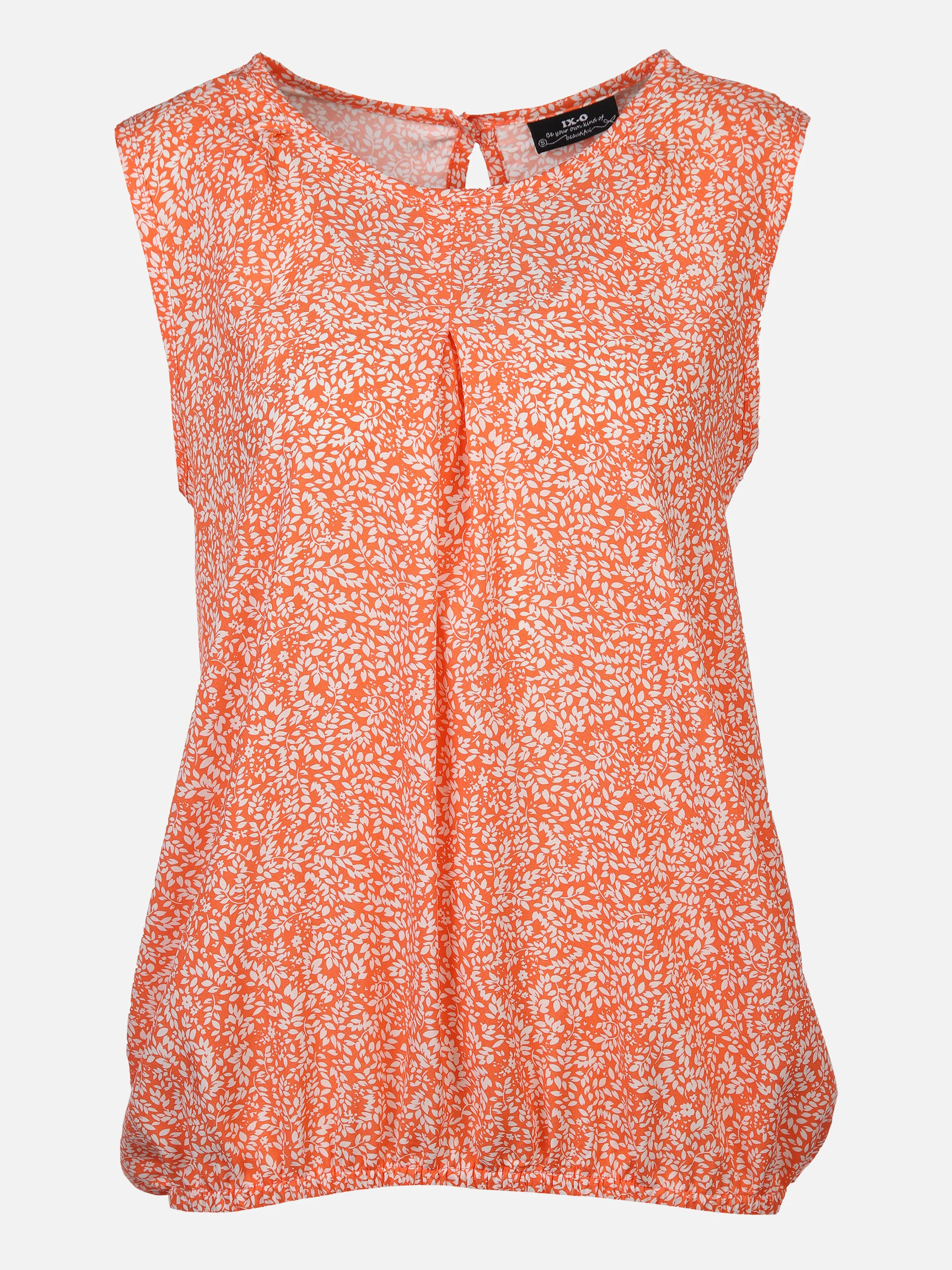 IX-O YF-Da-Bluse, Ärmellos Weiß 881473 AOP ORANGE 1 IX-O YF-Da-Bluse, Ärmellos Weiß 881473 AOP ORANGE 1