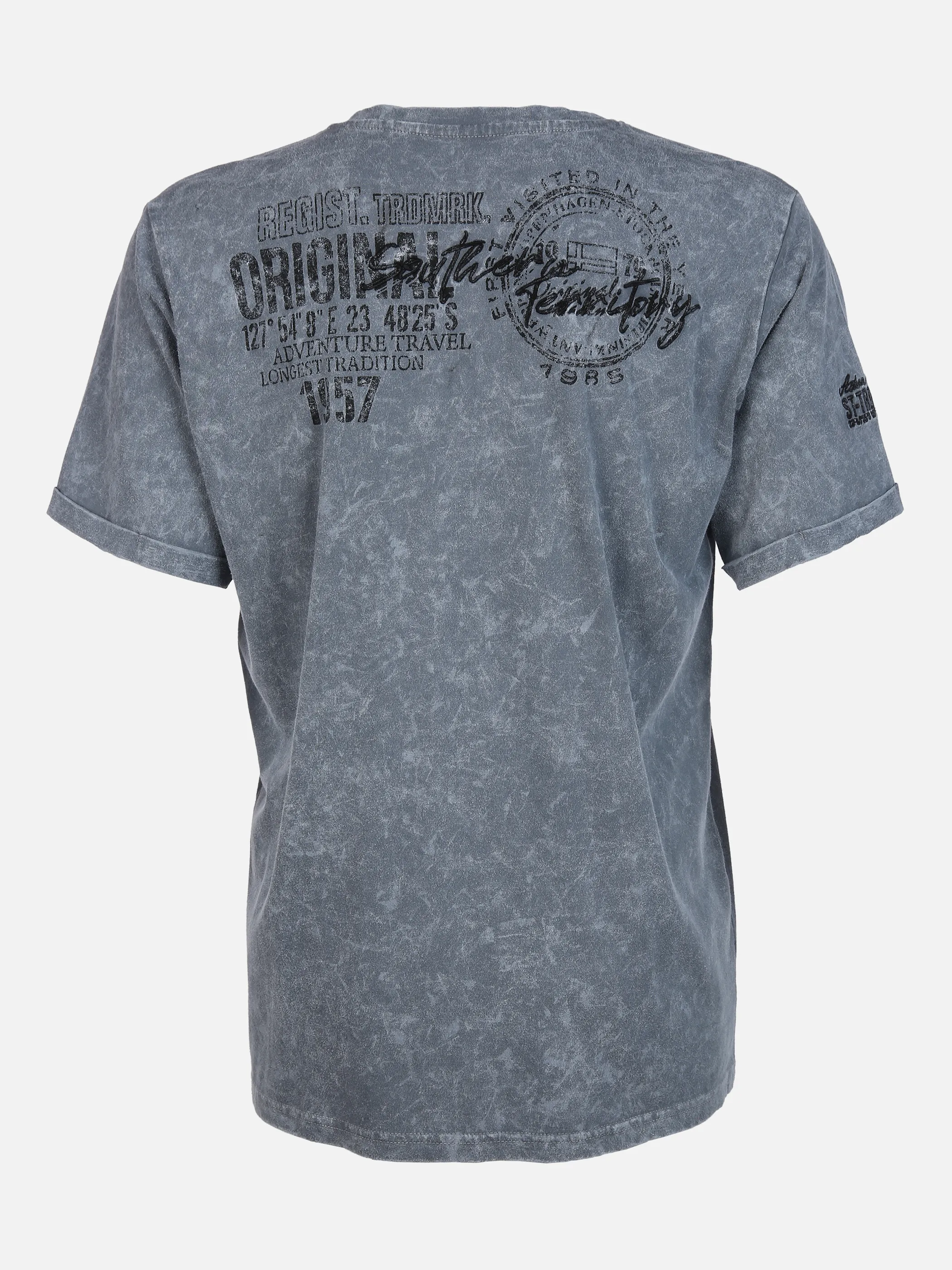 Herren Henleyshirt mit Print und vielen Details | LT´GREY | XXL 