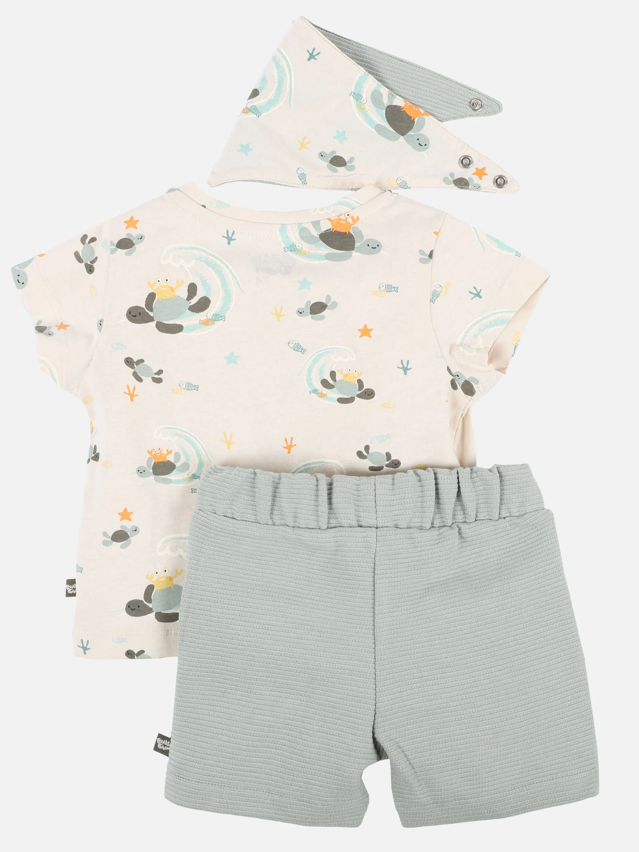 Bubble Gum BJ Set T-Shirt mit Strand AOP + Shorts in grün Weiß 891590 WEIß GEM 2