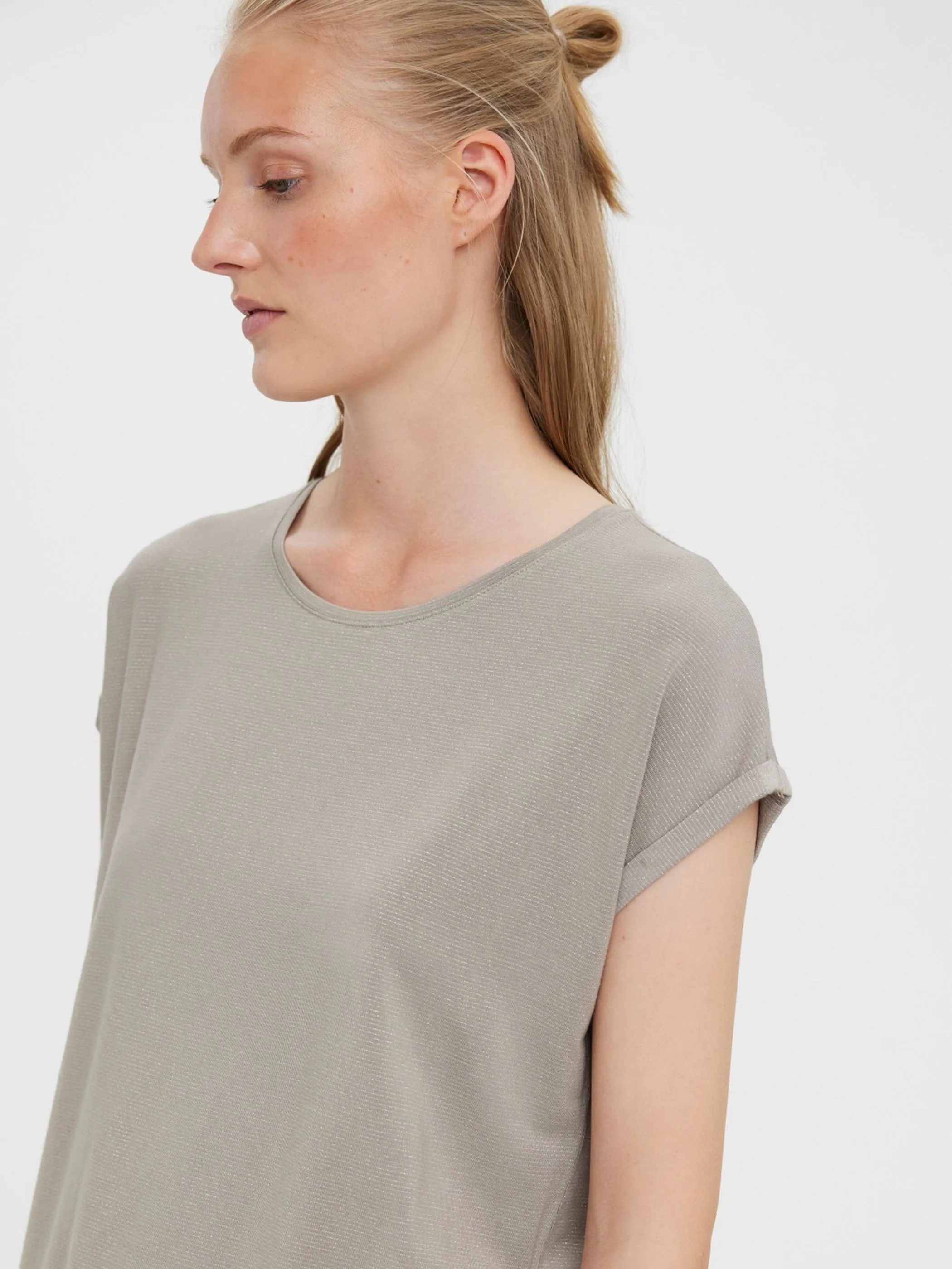 Vero Moda 10250488 VMLAVA PLAIN SS TOP L Grau 852566 271175002 3