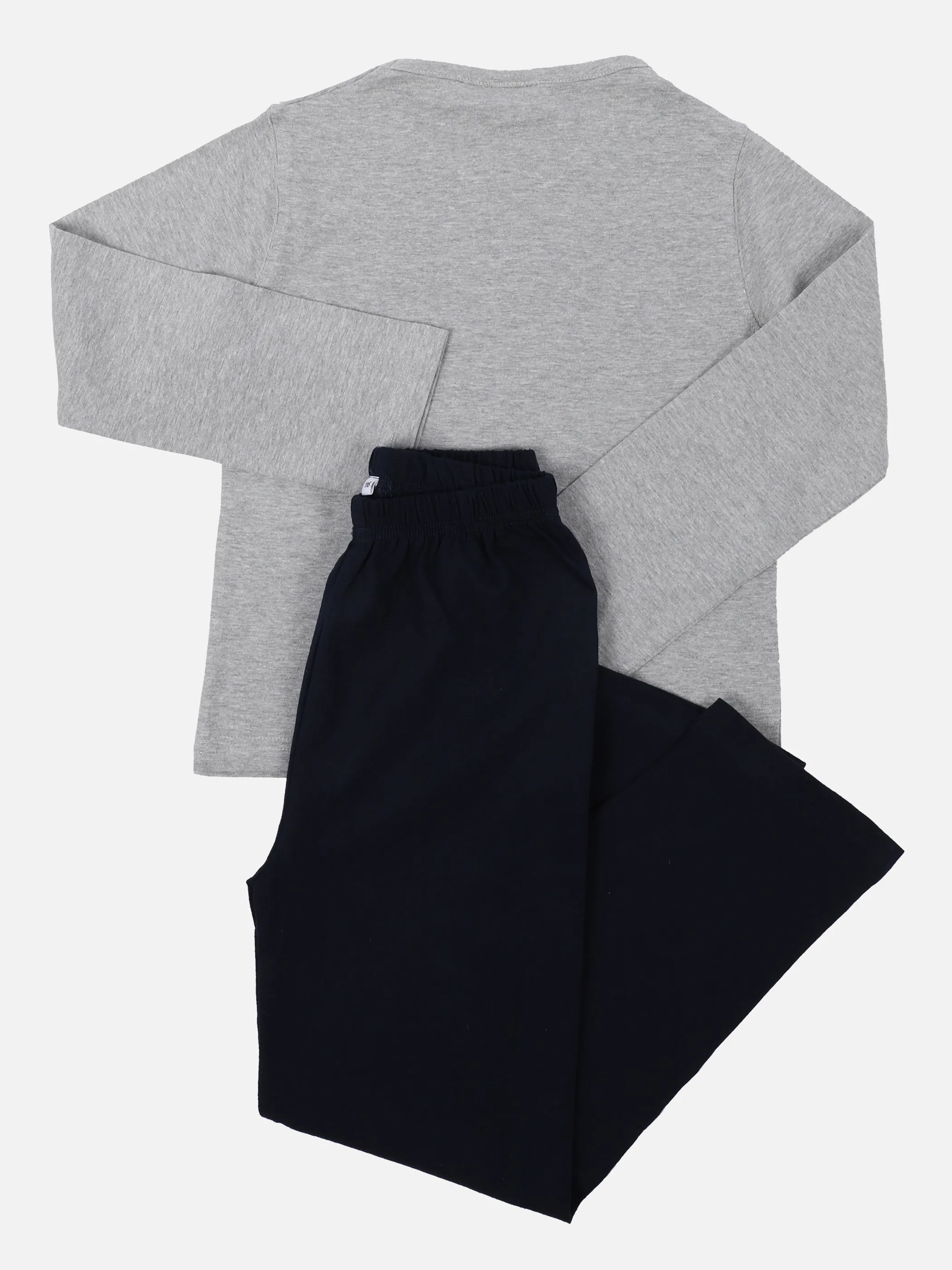 Stop + Go Kn. Pyjama Set lang mit Feuerw Grau 857956 GREY MEL 2 Stop + Go Kn. Pyjama Set lang mit Feuerw Grau 857956 GREY MEL 2