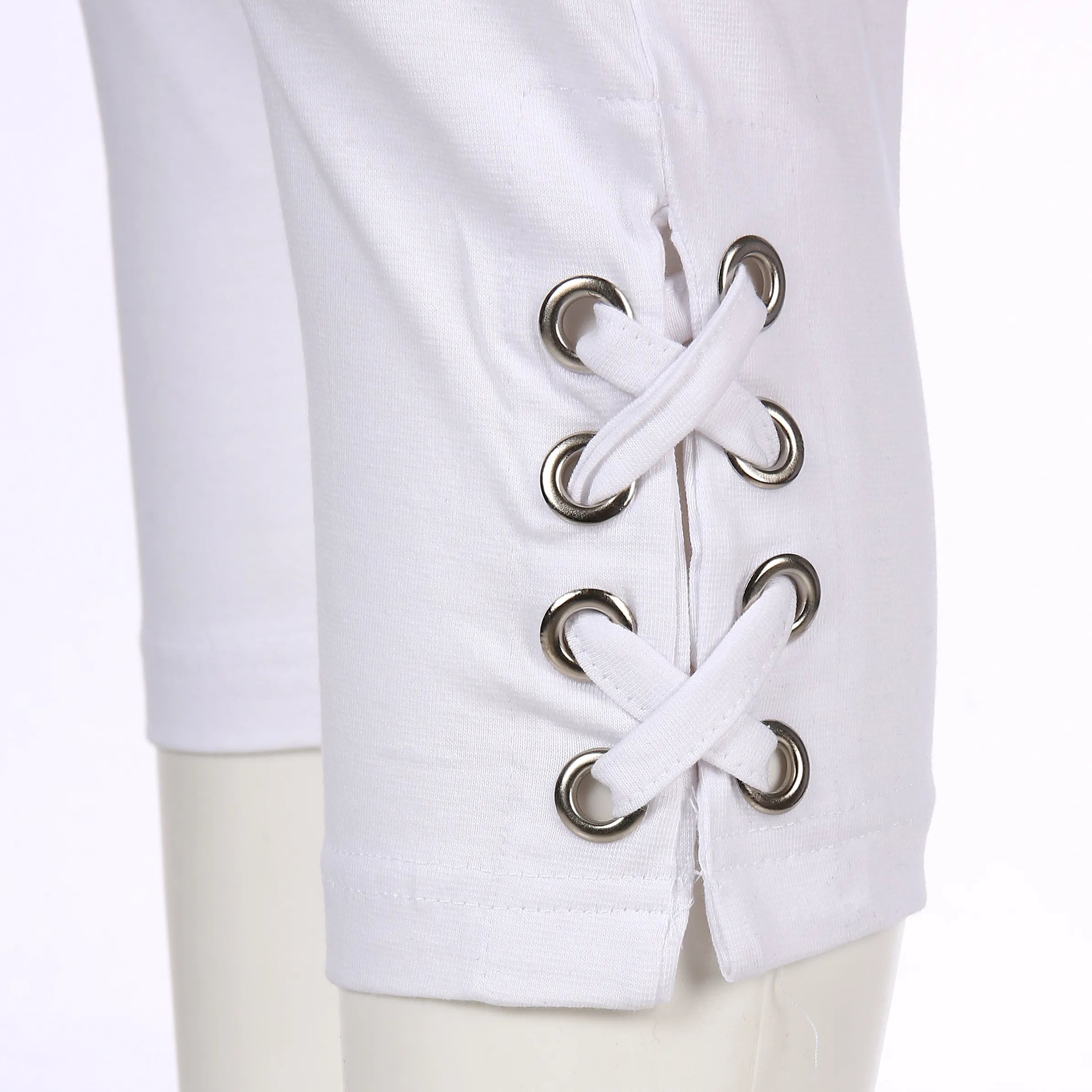 Boule Fashion Da-Capri-Leggings mit Ösen Weiß 810403 WEIß 3
