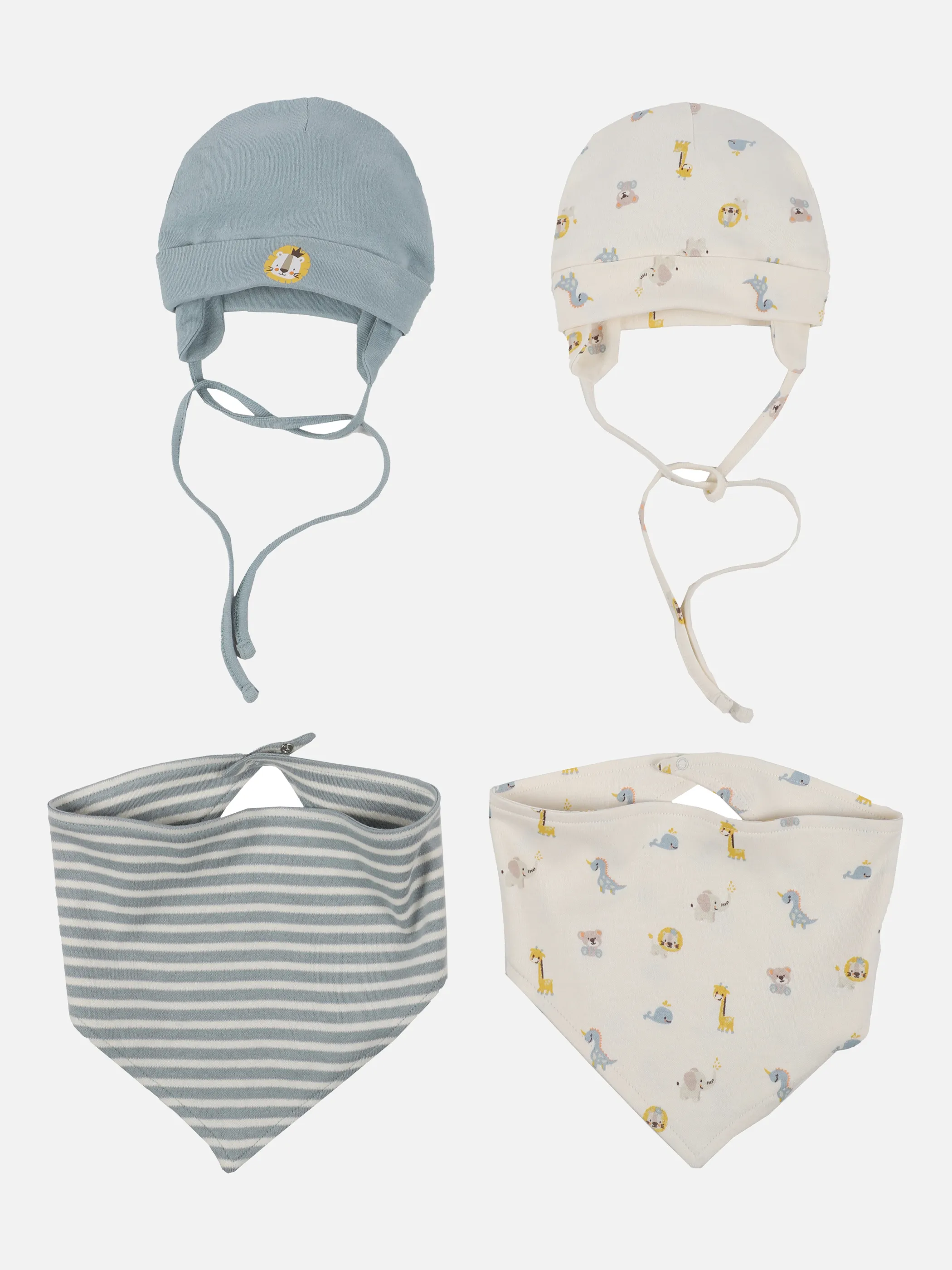 Bubble Gum BB 4er Pack Mütze mit Tuch in Weiß 871285 SALBEI/WEI 1