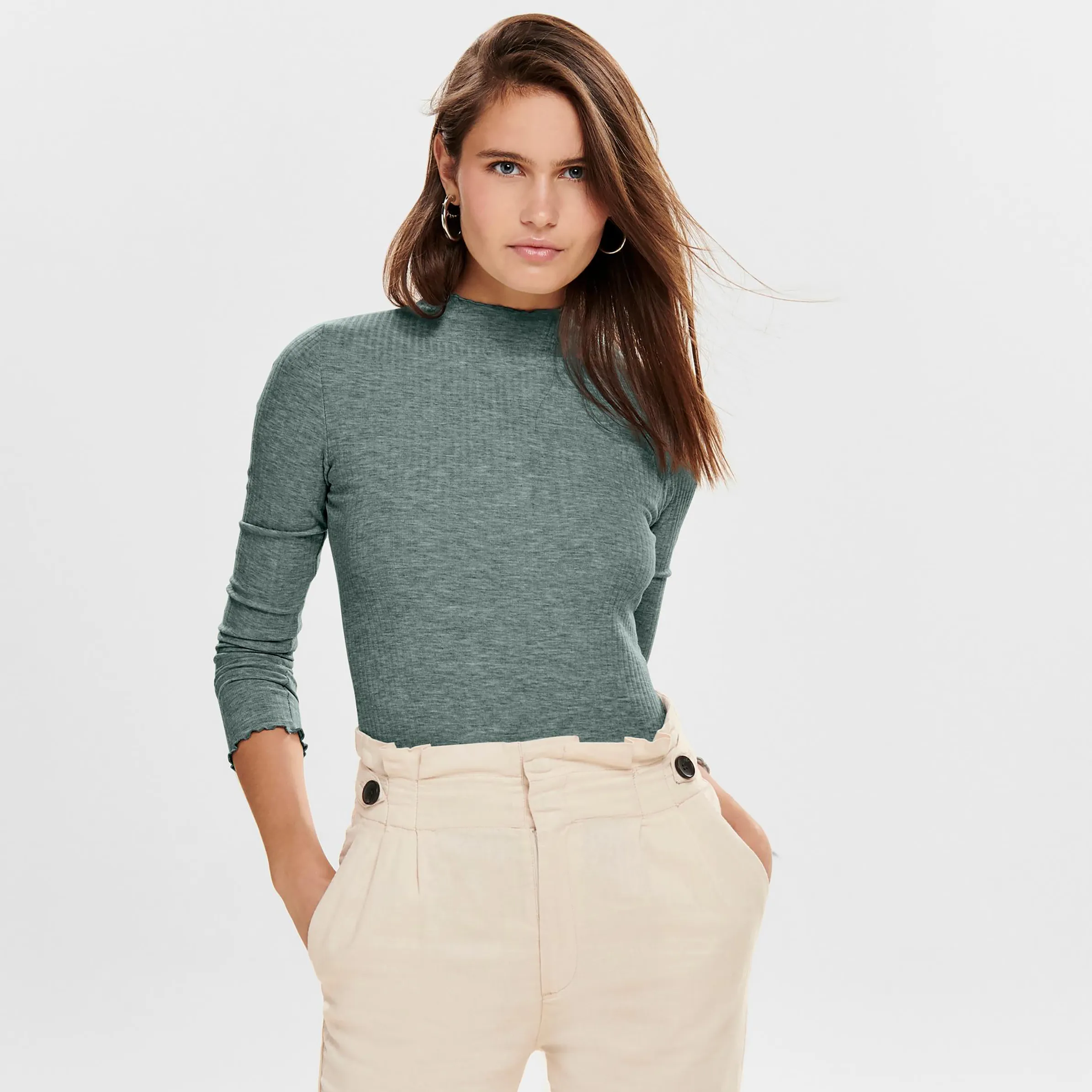 Only 15180040 ONLEMMA L/S HIGH NECK Grün 824110 180039001 3
