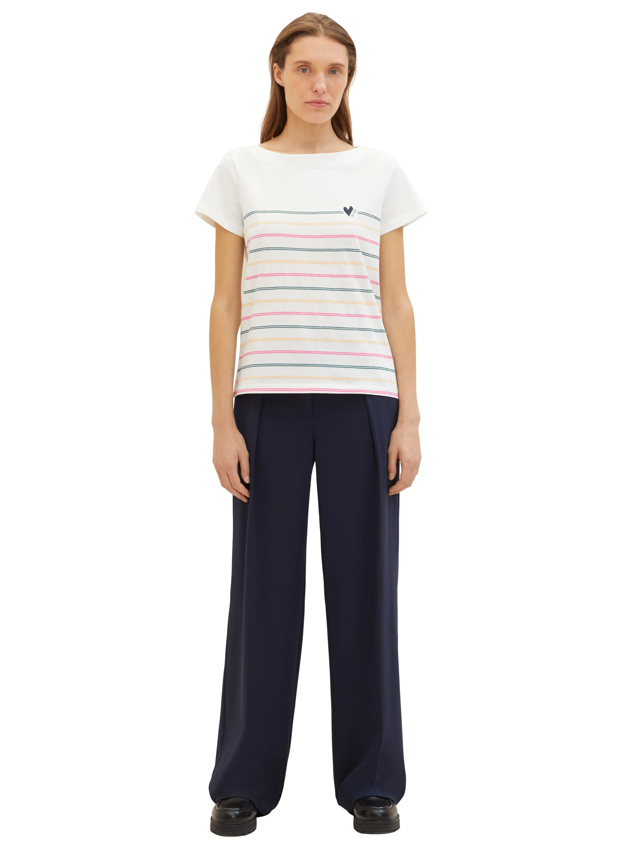 Tom Tailor 1041289 T-shirt boat neck stripe Weiß 890606 10315 4 Tom Tailor 1041289 T-shirt boat neck stripe Weiß 890606 10315 4