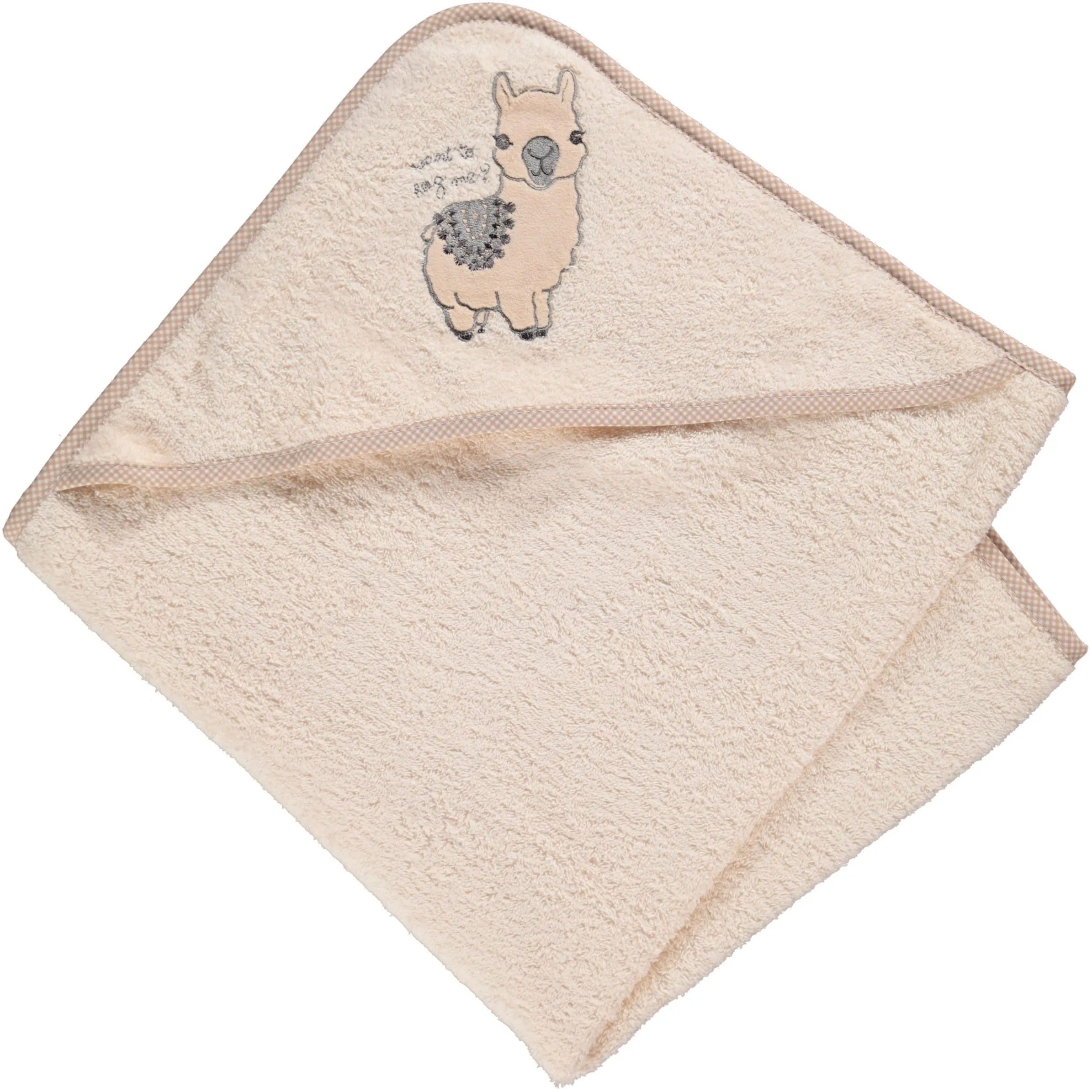 Bubble Gum Baby towel with hood Weiß 799811 LAMA 2