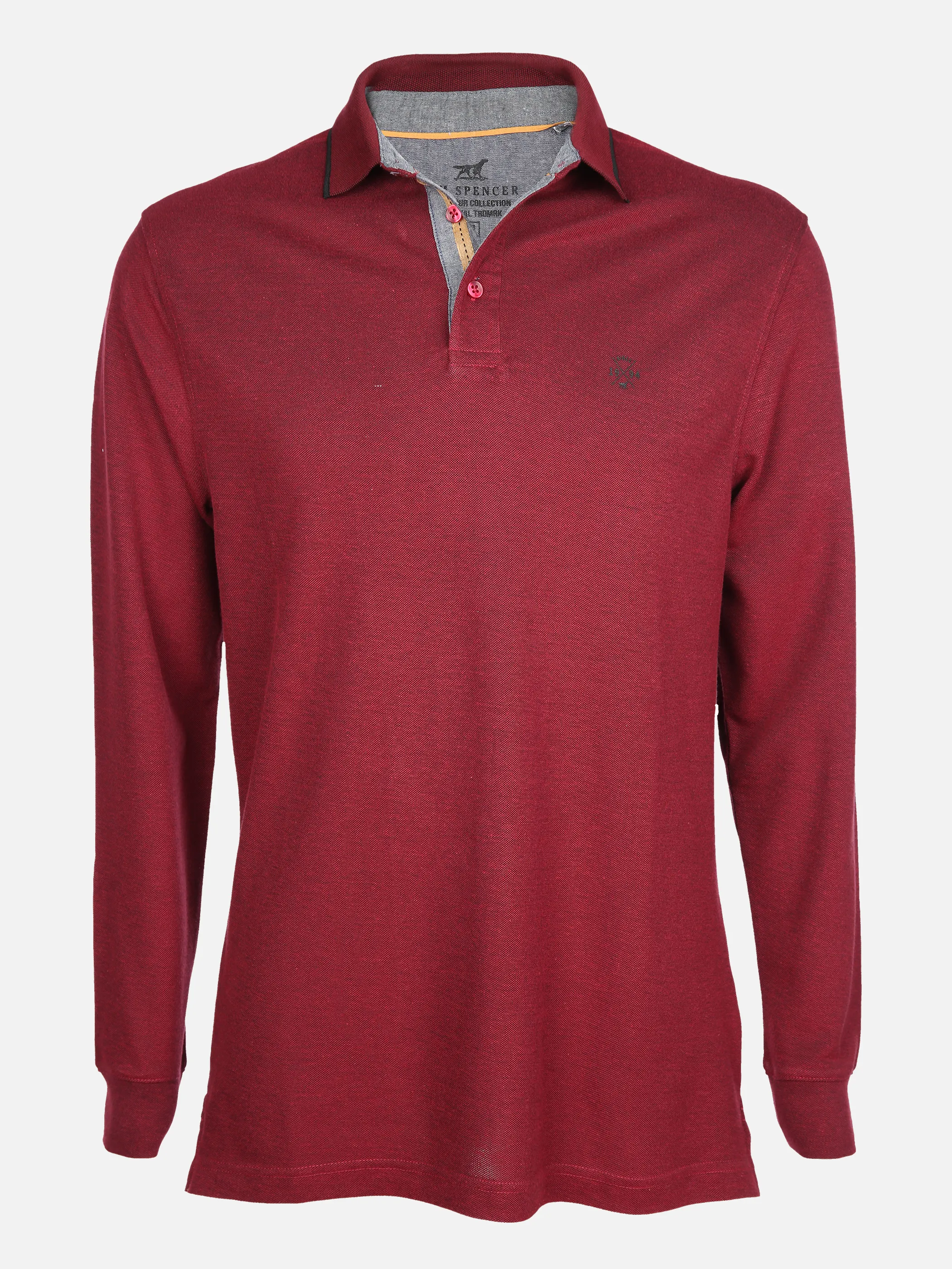 Jim Spencer He. Poloshirt 1/1 Arm meliert Rot 857079 DK RED 1