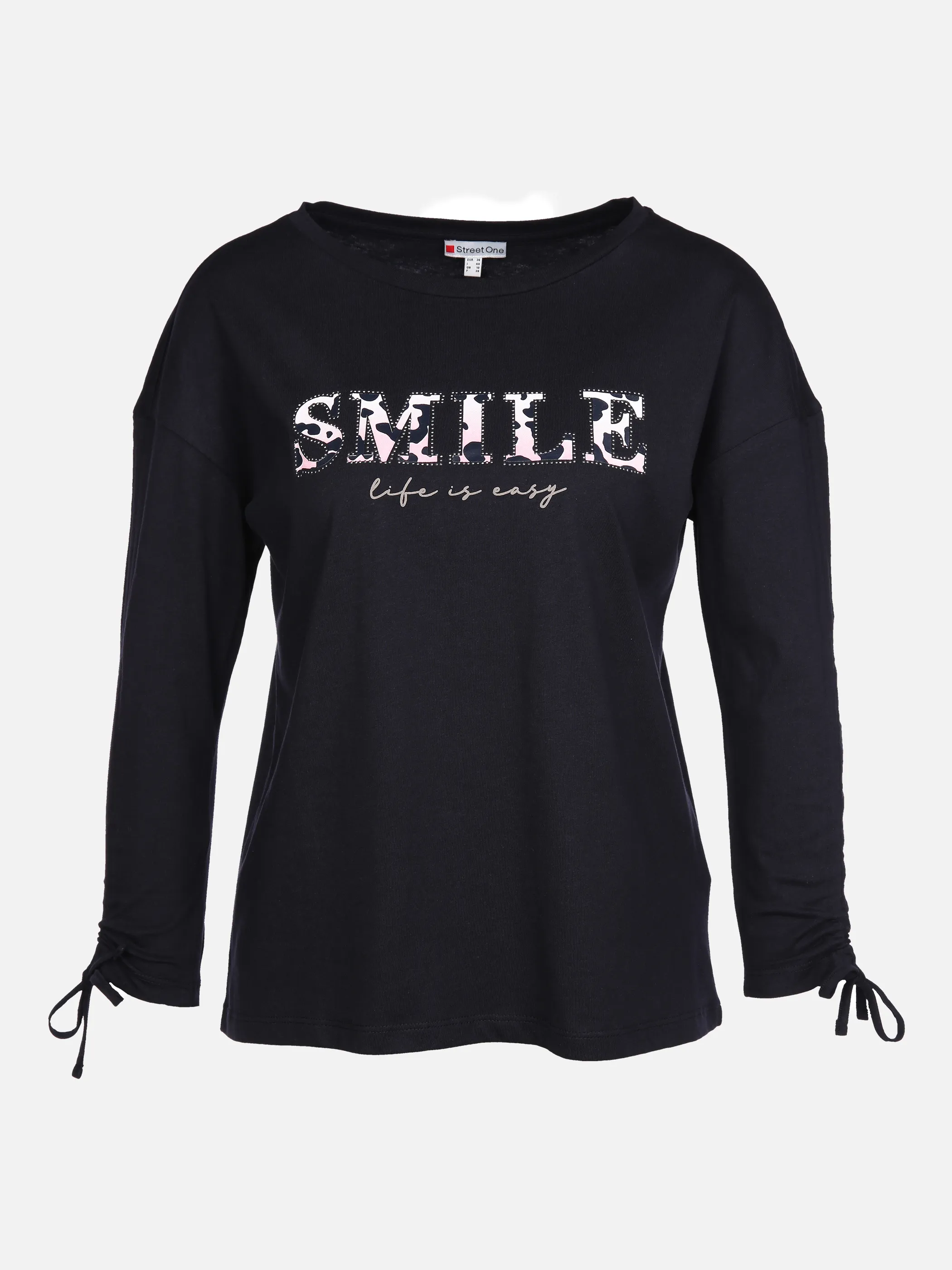 Street One A316910 wording shirt w. draws Blau 857943 33325 1 Street One A316910 wording shirt w. draws Blau 857943 33325 1