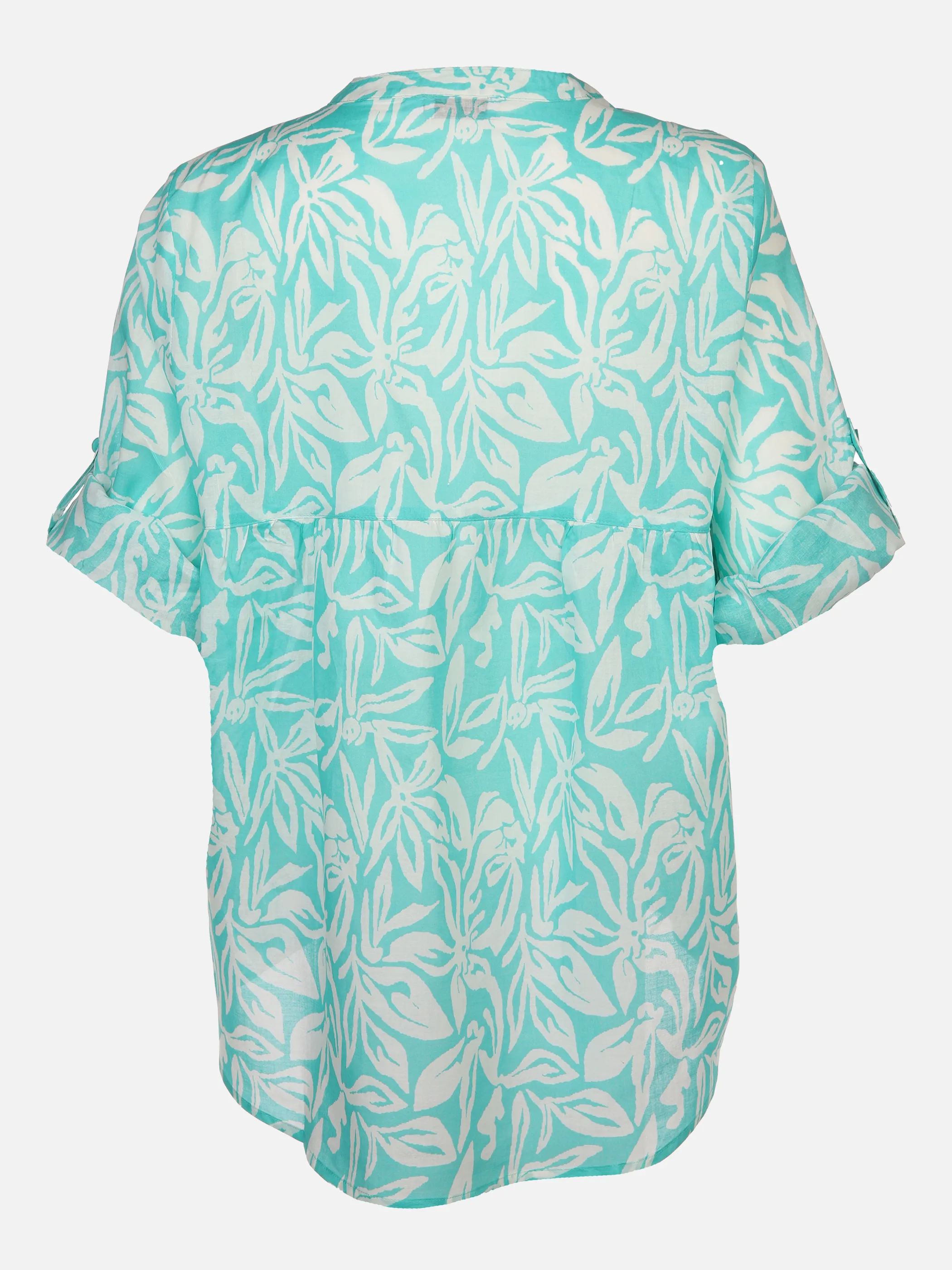 Lisa Tossa Da-Bluse Alloverprint, 3/4 Arm Blau 874698 AQUA/WEIß 2