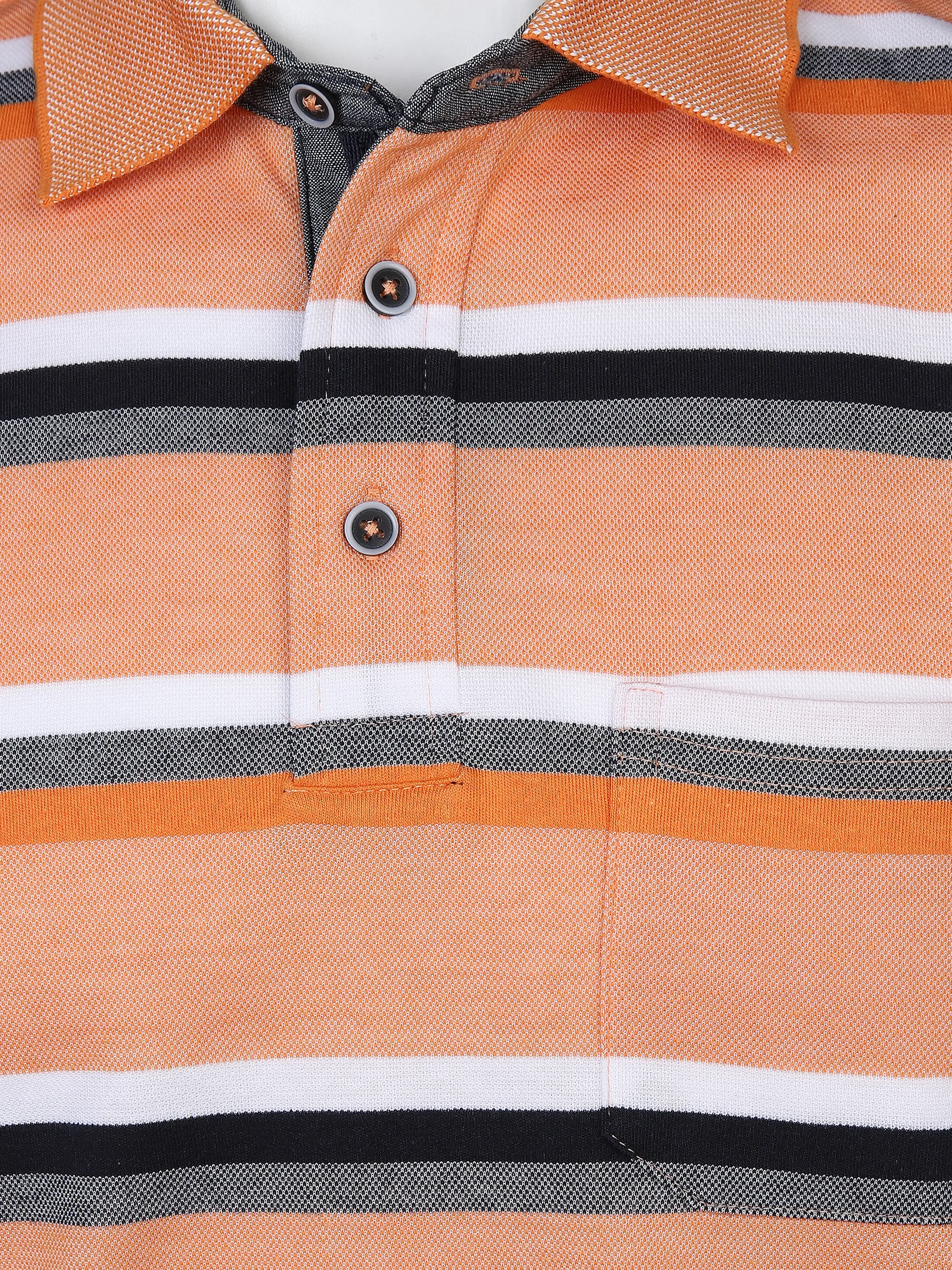 Jim Spencer He. Poloshirt 1/2 Arm Streifen Orange 862746 ORANGE 3