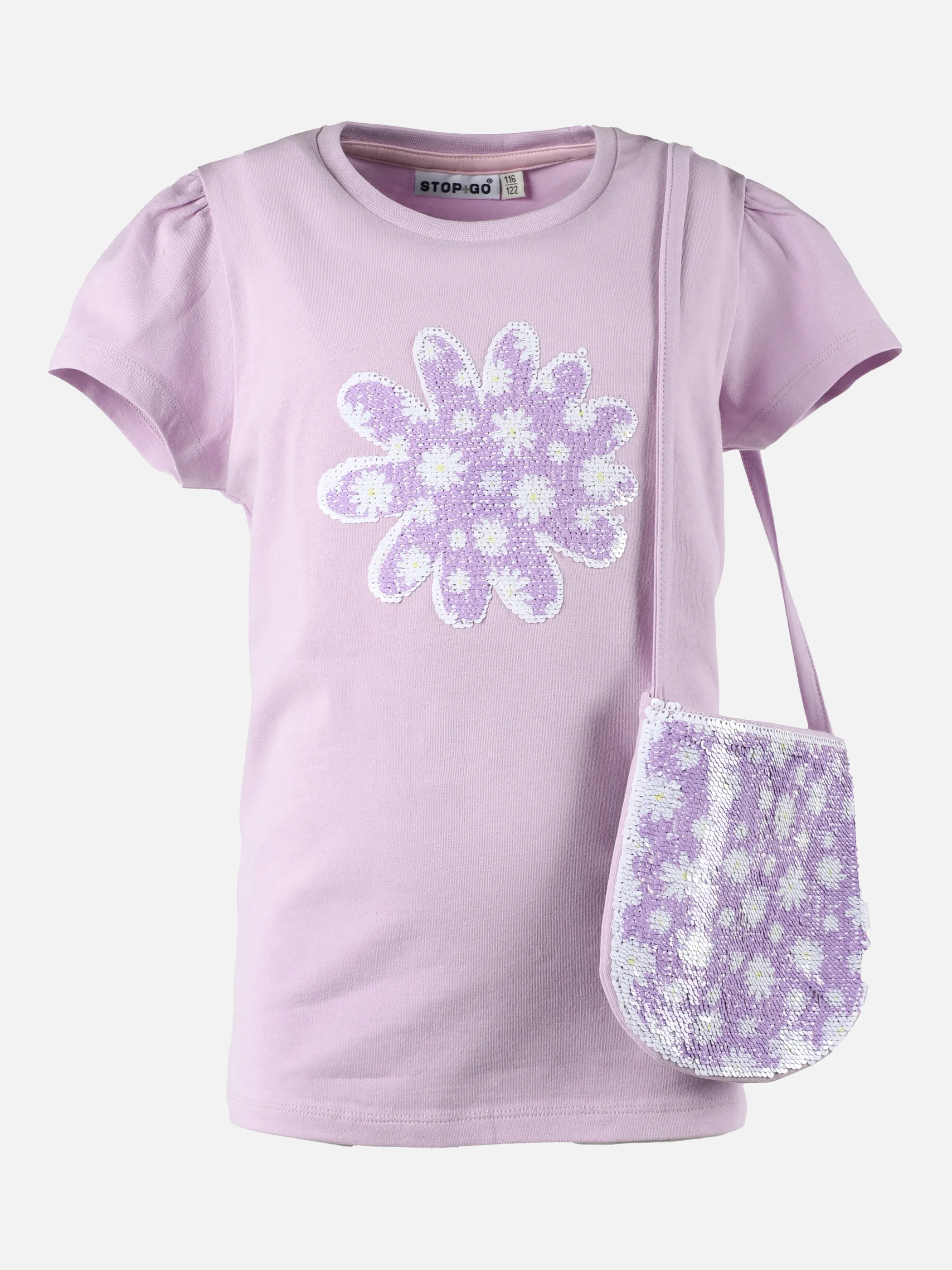 Stop + Go KM 2er Set TShirt in rose + lila mit Appli. Lila 875152 LILAC 1