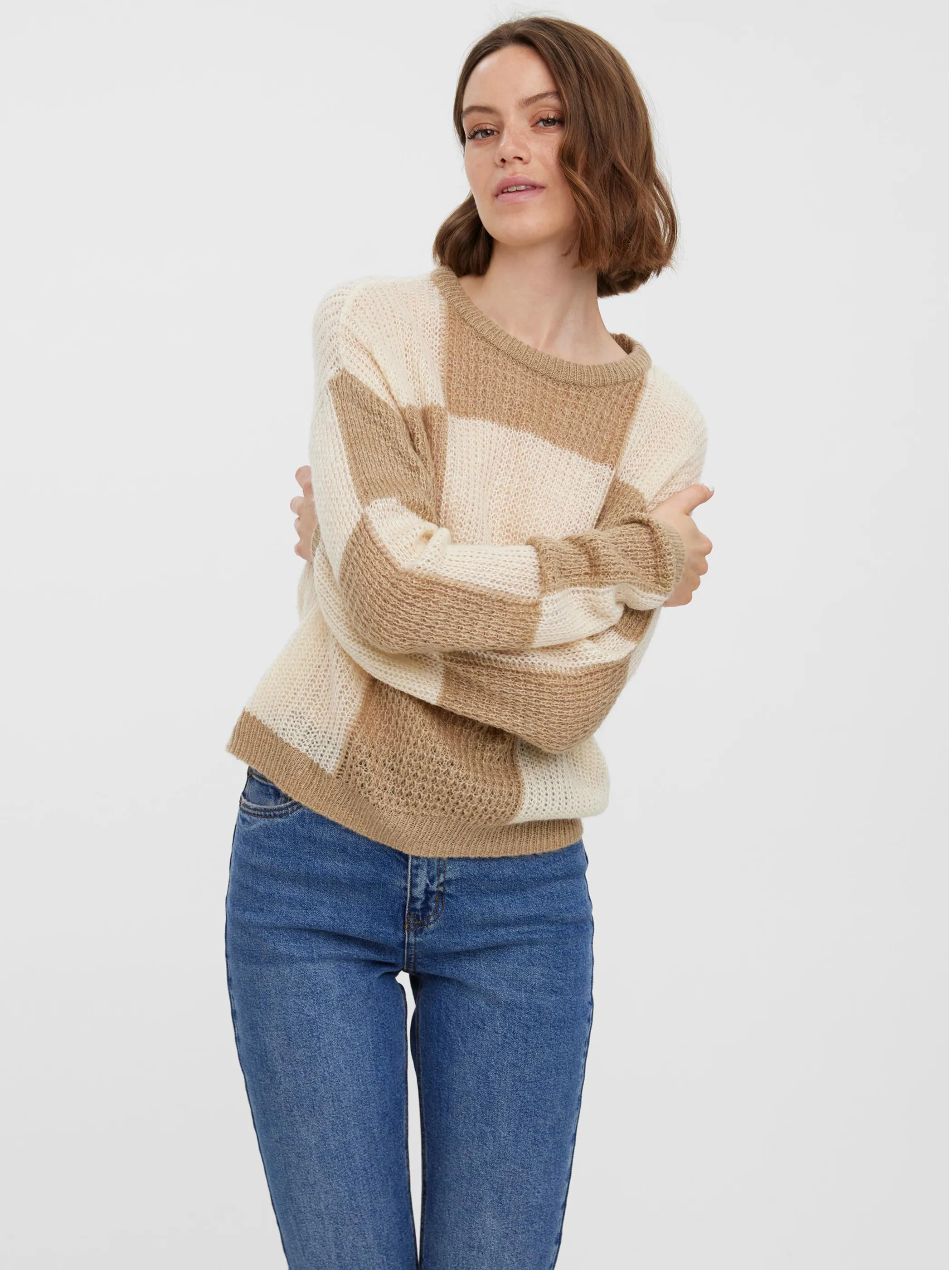 Vero Moda 10273465 VMTAKA LS O-NECK CHEC Braun 871238 192623001 4 Vero Moda 10273465 VMTAKA LS O-NECK CHEC Braun 871238 192623001 4