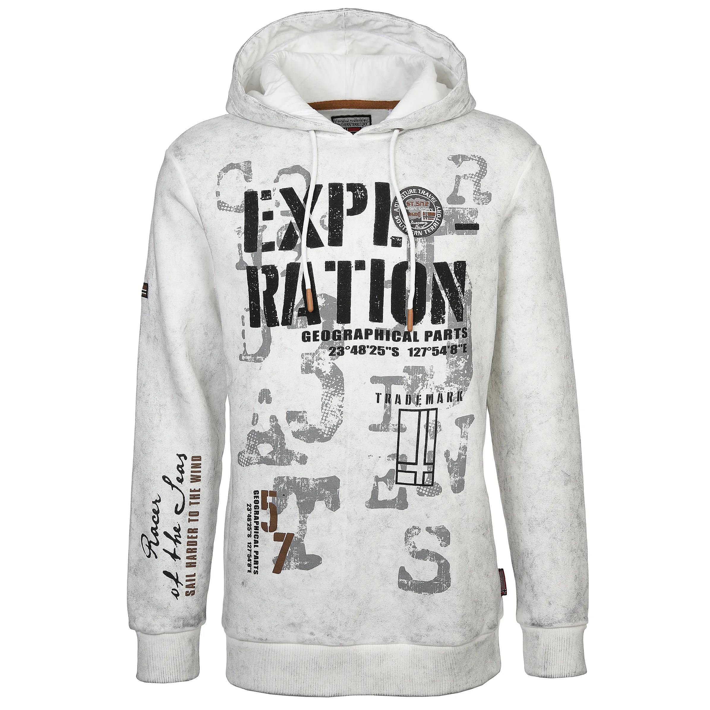 Southern Territory He. Kapuzensweatshirt batik Weiß 885949 ECRU 1 Southern Territory He. Kapuzensweatshirt batik Weiß 885949 ECRU 1