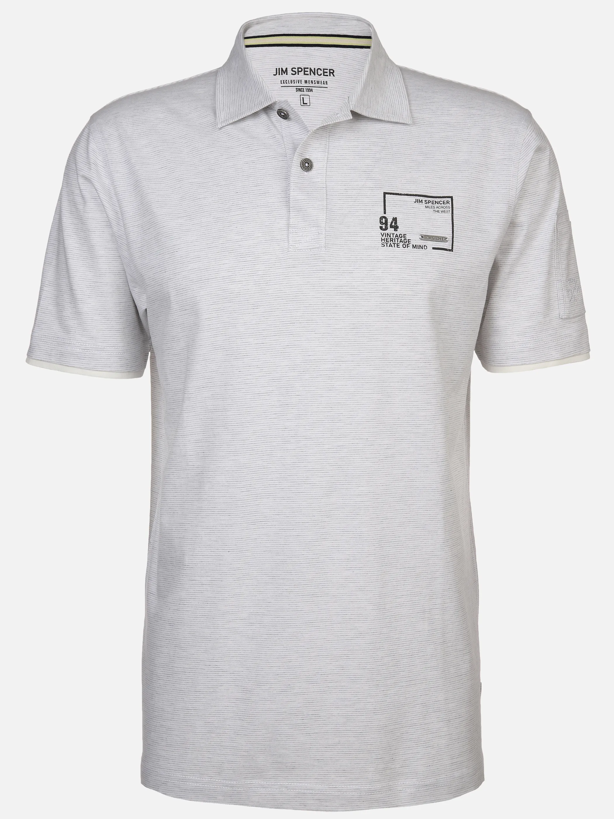 Jim Spencer He. Poloshirt 1/2 Arm fineliner Weiß 894943 ECRU 1