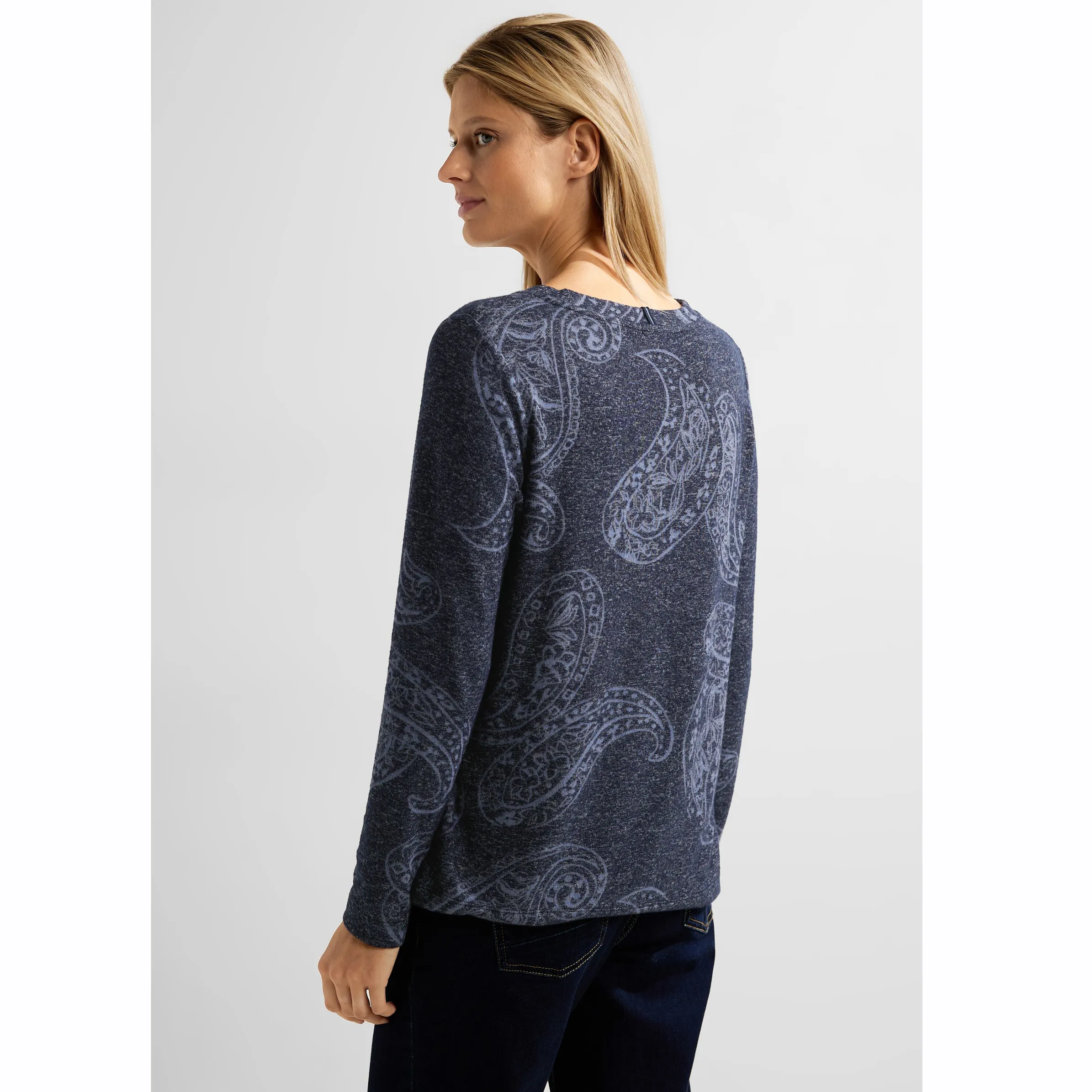 Cecil B320552 TOS AOP Paisley Cosy Shirt Blau 889685 24189 2