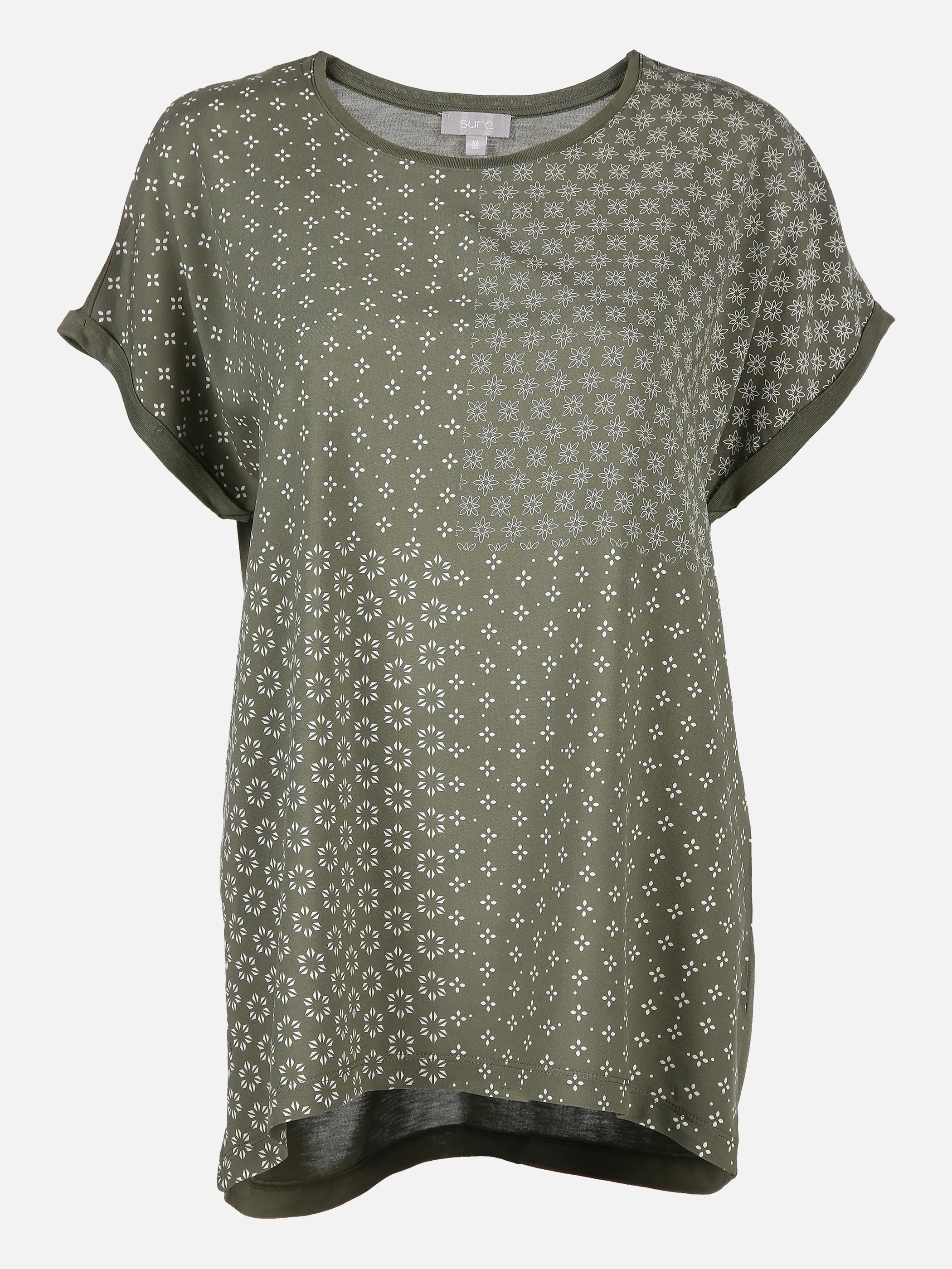 Sure Da-Materialmix-T-Shirt Grün 836705 OLIVE/WHIT 1 Sure Da-Materialmix-T-Shirt Grün 836705 OLIVE/WHIT 1