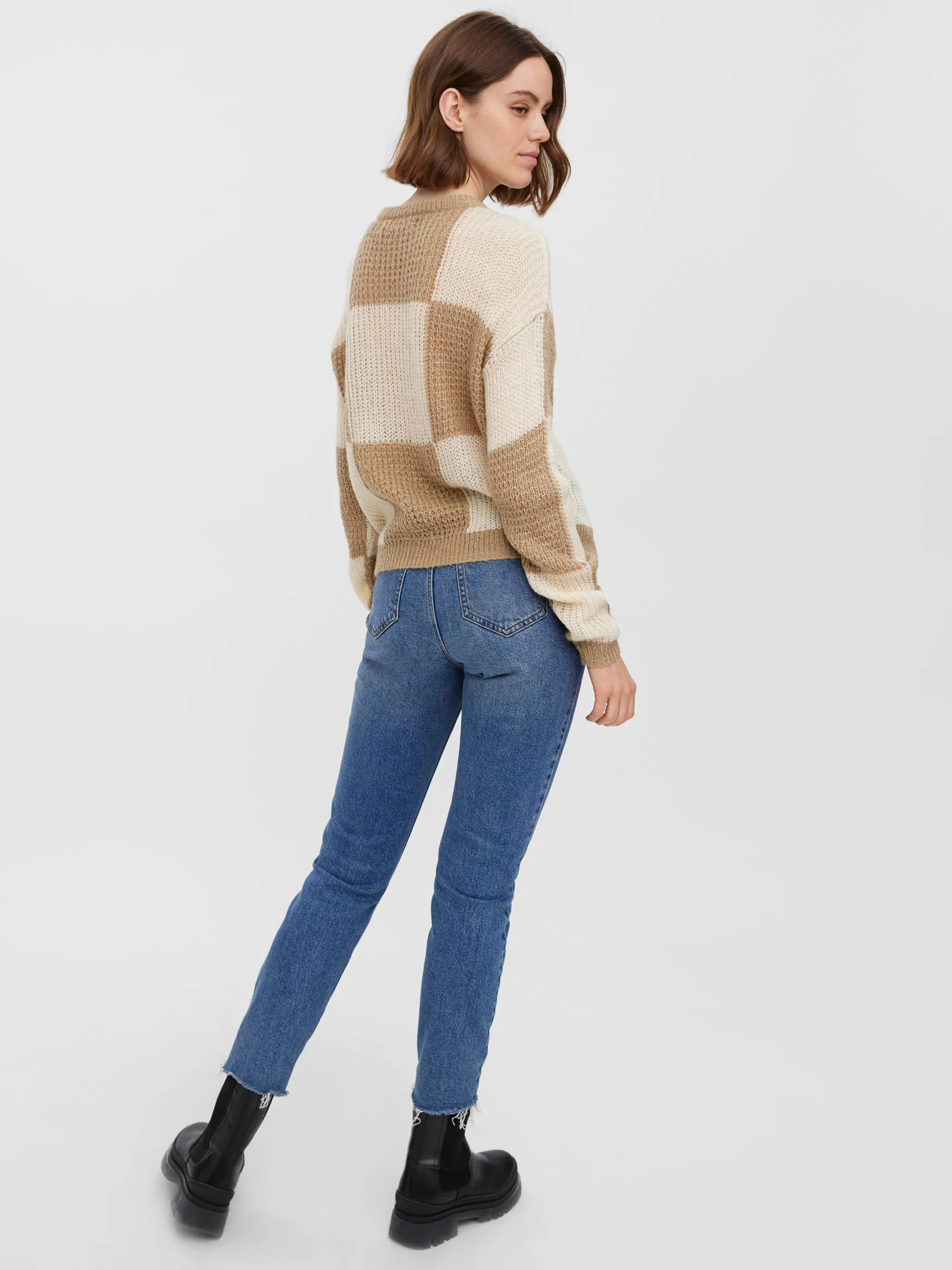 Vero Moda 10273465 VMTAKA LS O-NECK CHEC Braun 871238 192623001 2 Vero Moda 10273465 VMTAKA LS O-NECK CHEC Braun 871238 192623001 2