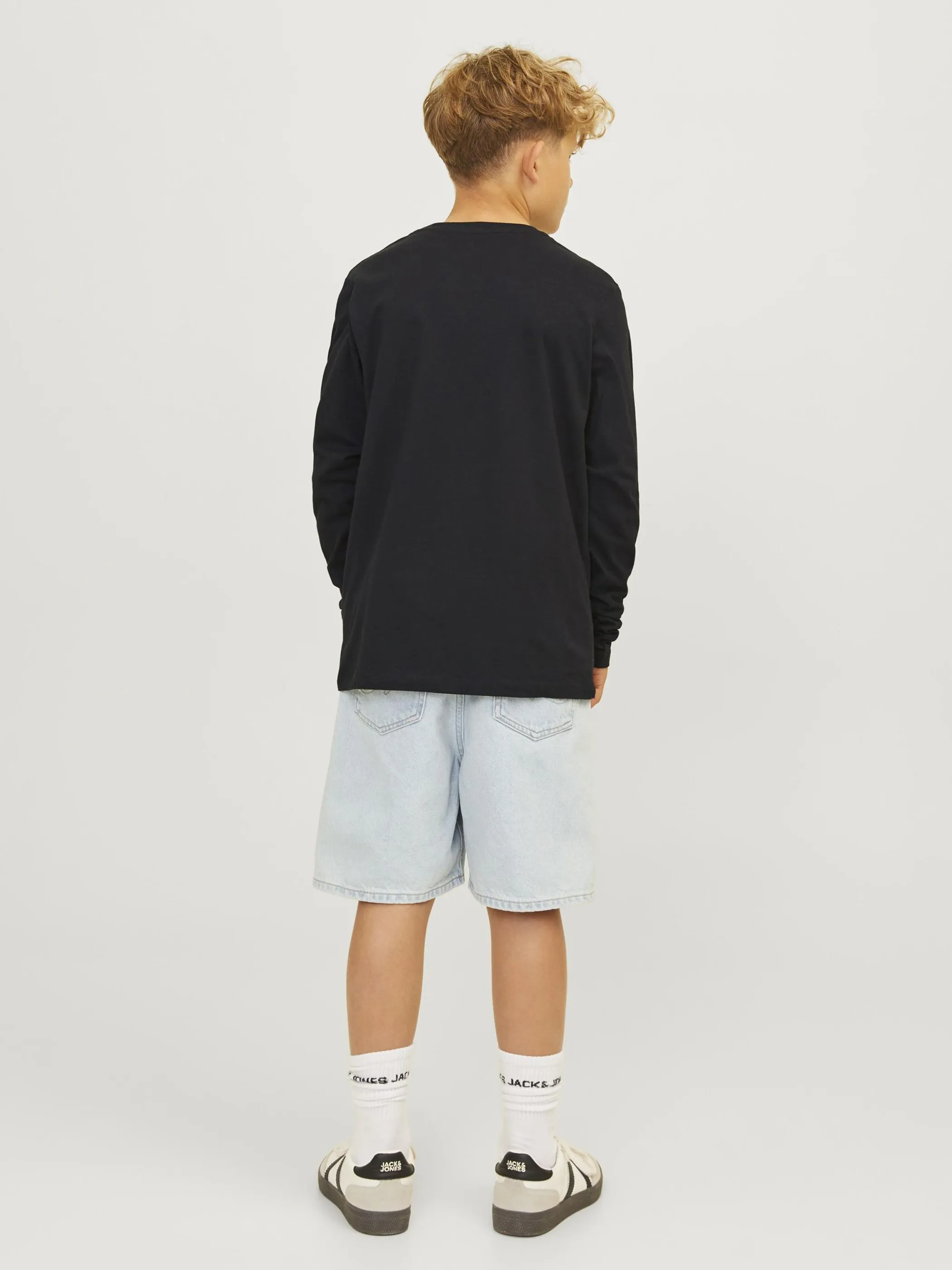 Jack&Jones Junior 12258973 JJESWIFT TEE LS NOOS Schwarz 897112 178012 2