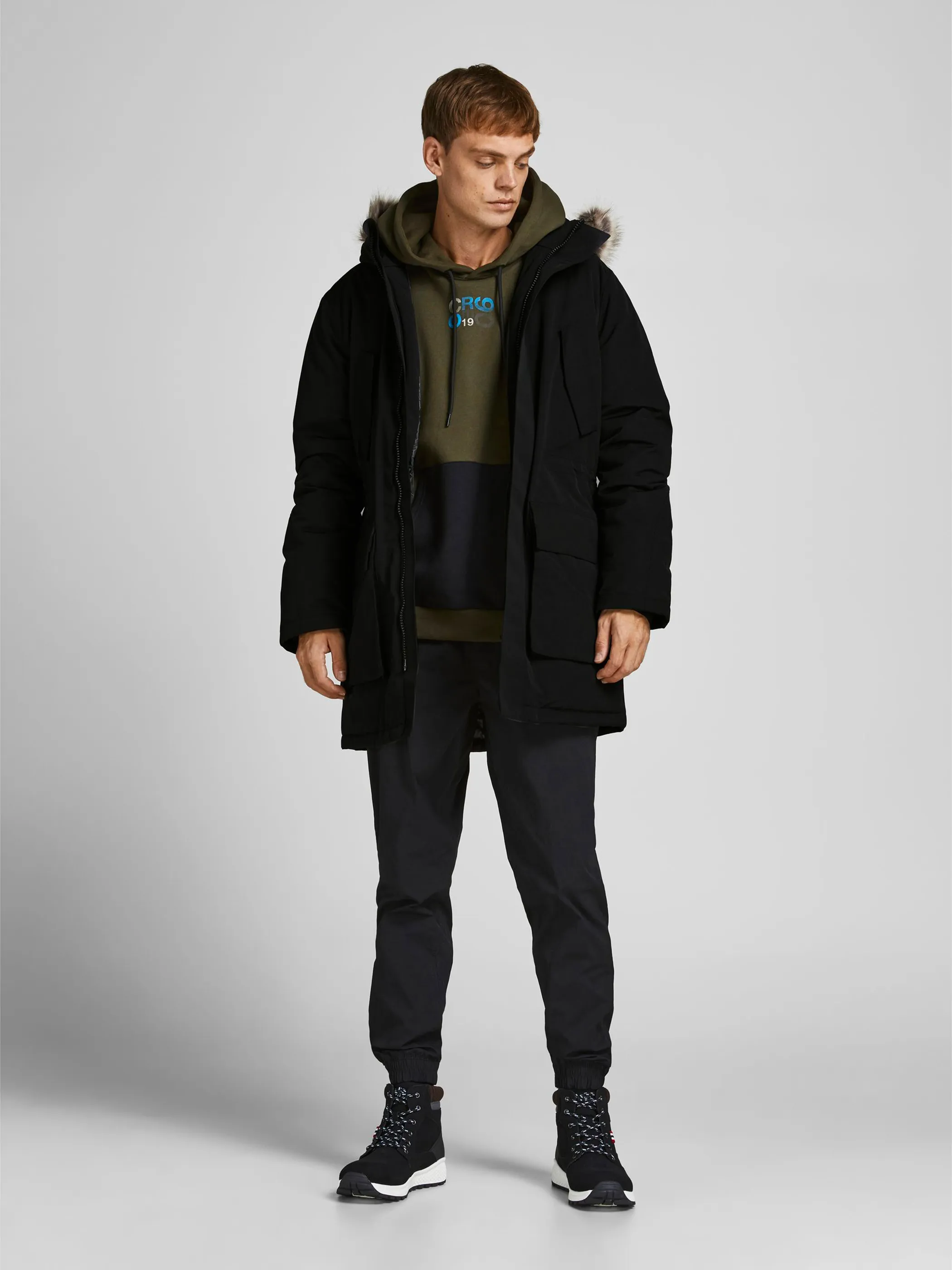 Jack Jones 12190042 JJSUPER PARKA Schwarz 854385 178012 2