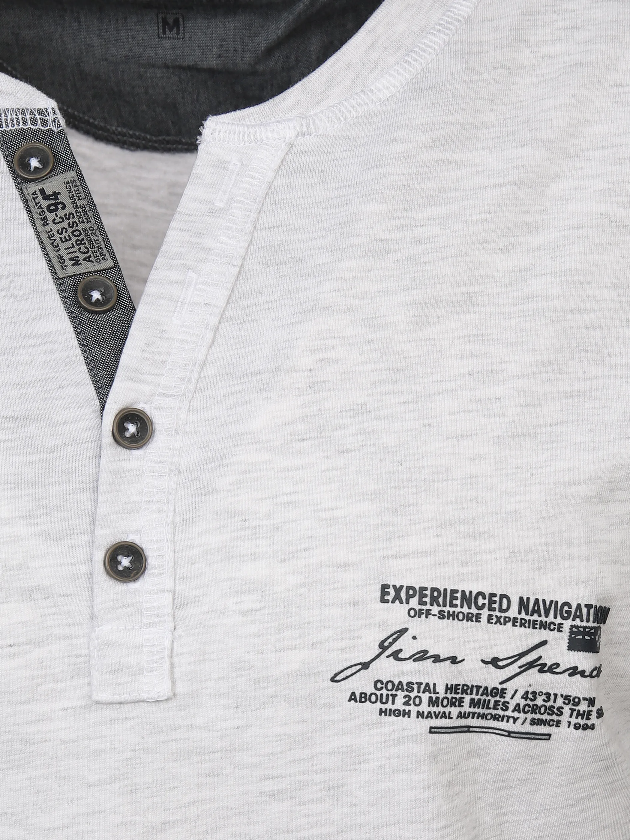 Jim Spencer He. Henleyshirt 1/2 Arm print Weiß 876041 WHITE 3 Jim Spencer He. Henleyshirt 1/2 Arm print Weiß 876041 WHITE 3