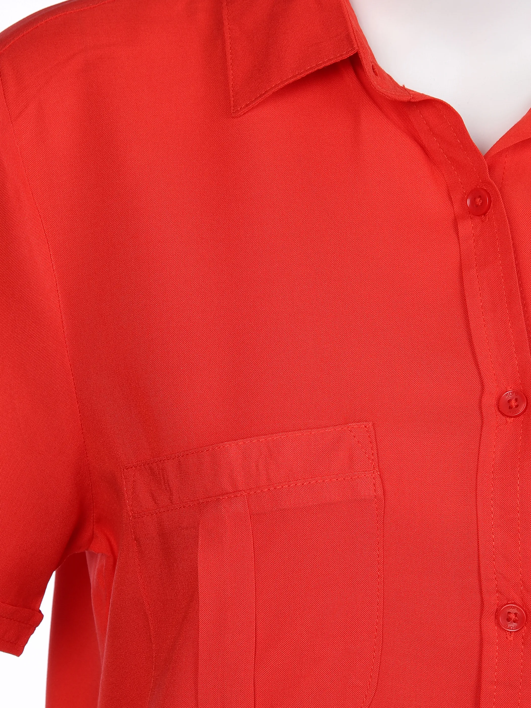 Damen Bluse mit Brusttaschen | RED | 36 | 863034-red-7