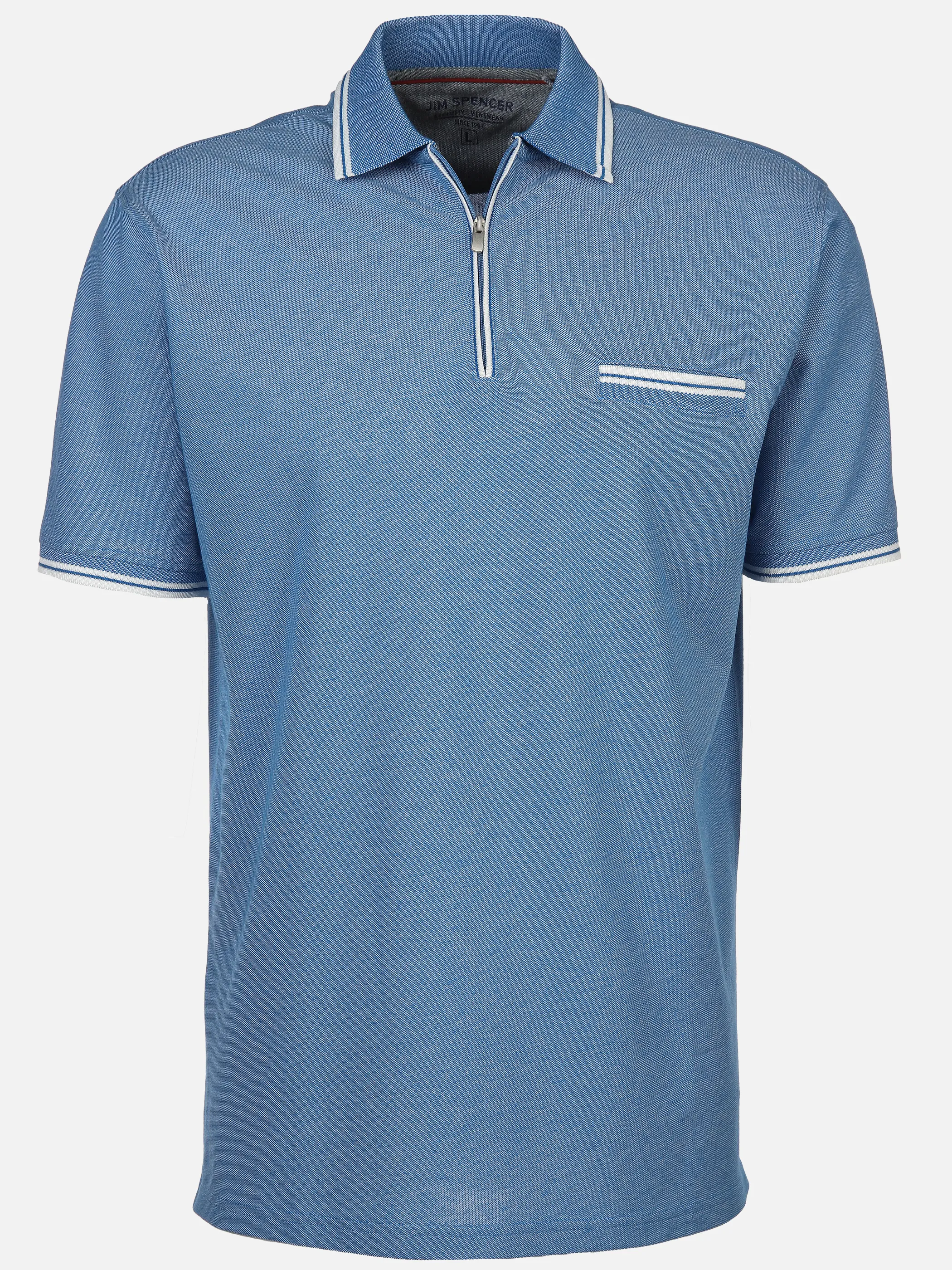 Jim Spencer He. Poloshirt 1/2 Arm twisted RV Blau 893240 BLUE 1