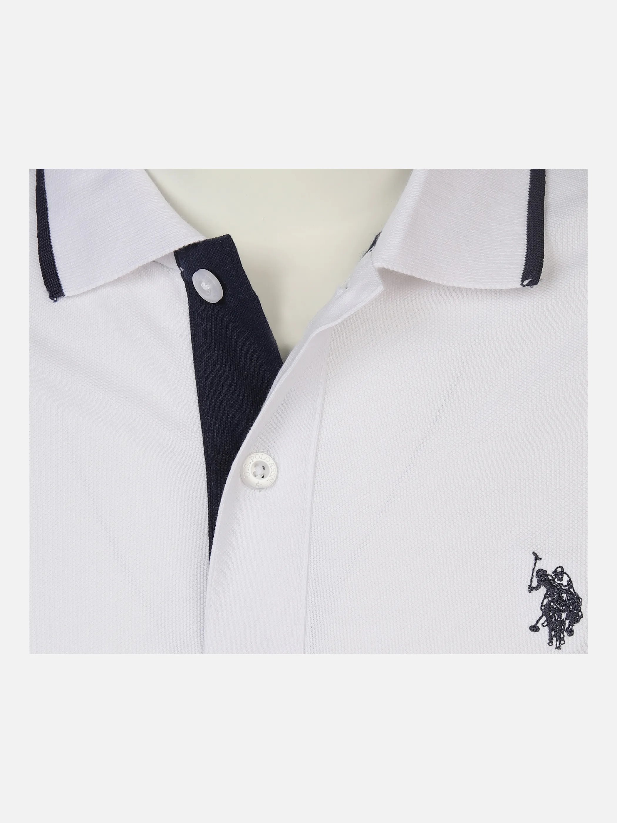 U.S. Polo Assn. He. Poloshirt 1/2 Arm uni Weiß 861379 100 WHITE 3