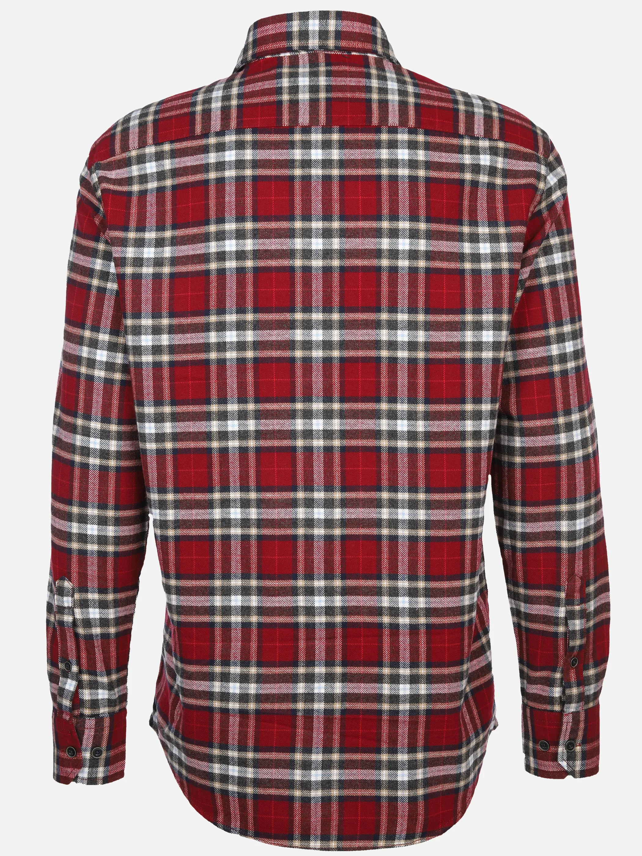 Jim Spencer He. Flanellhemd 1/1 Arm brushed Rot 897673 RED 2