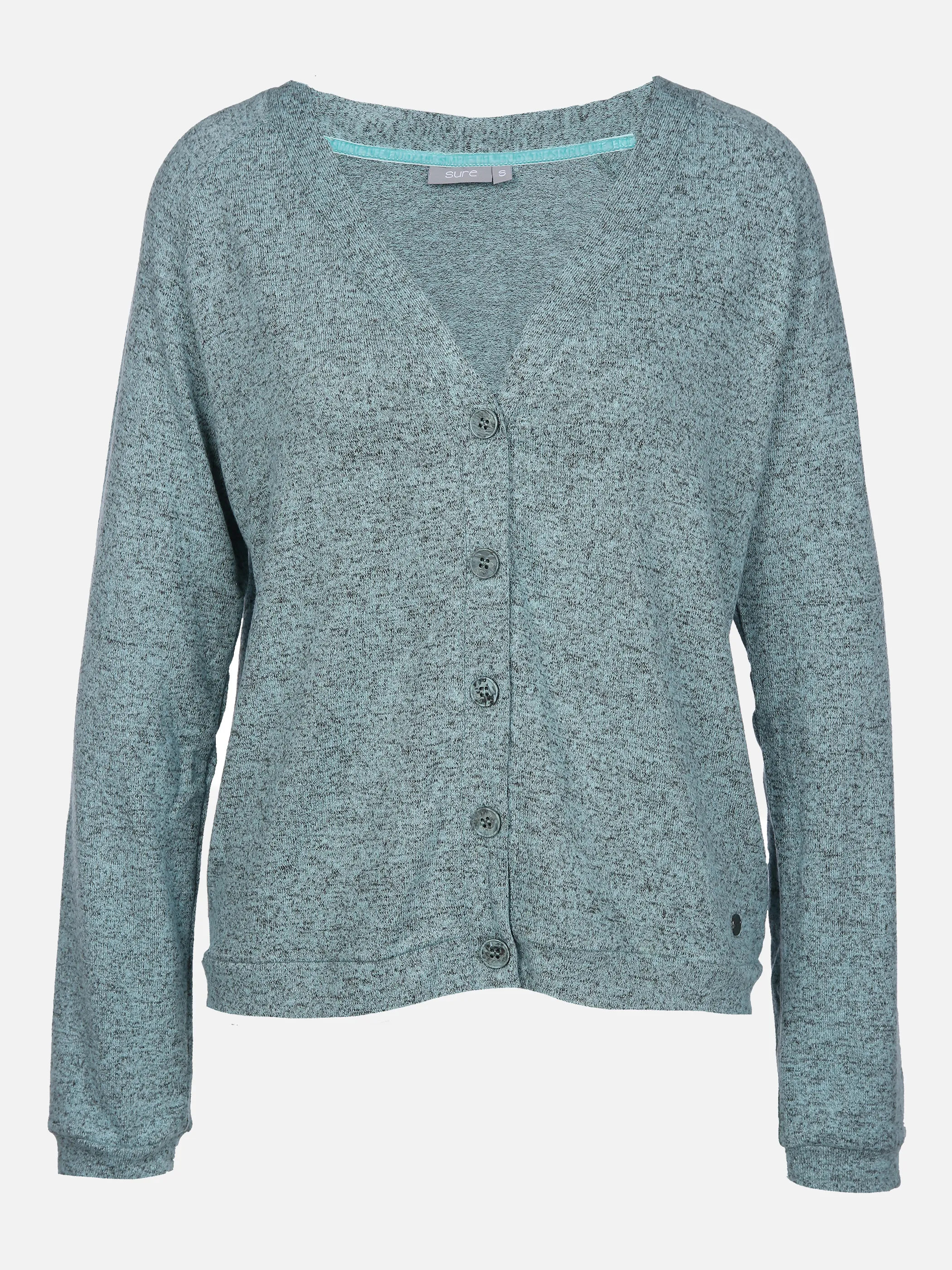 Sure Da-Strickflauschcardigan m. Kn Grün 850817 SALBEI MEL 1 Sure Da-Strickflauschcardigan m. Kn Grün 850817 SALBEI MEL 1