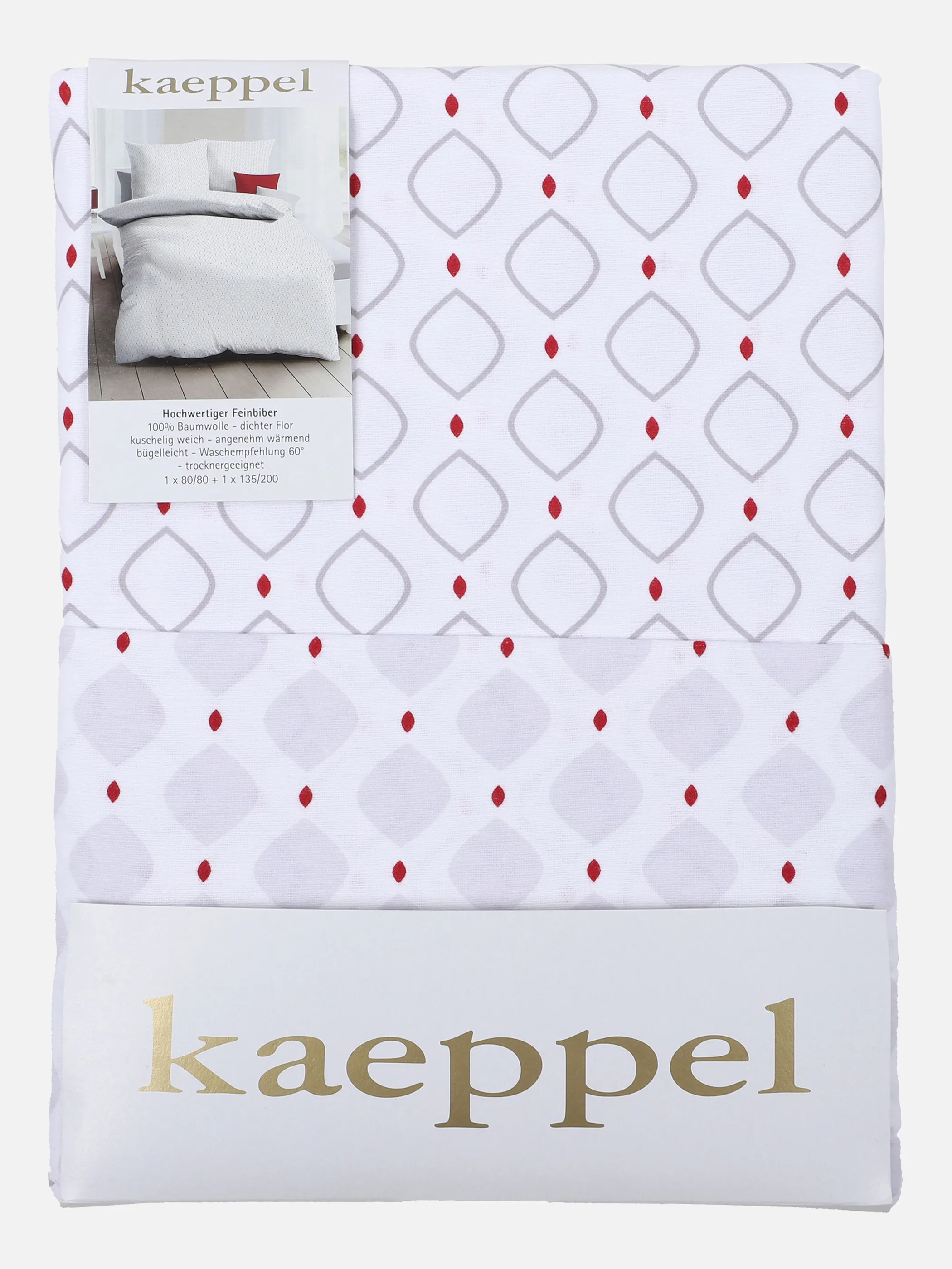 Kaeppel Design Flanel Biberbettwäsche mit RV Grau 862671 559 2