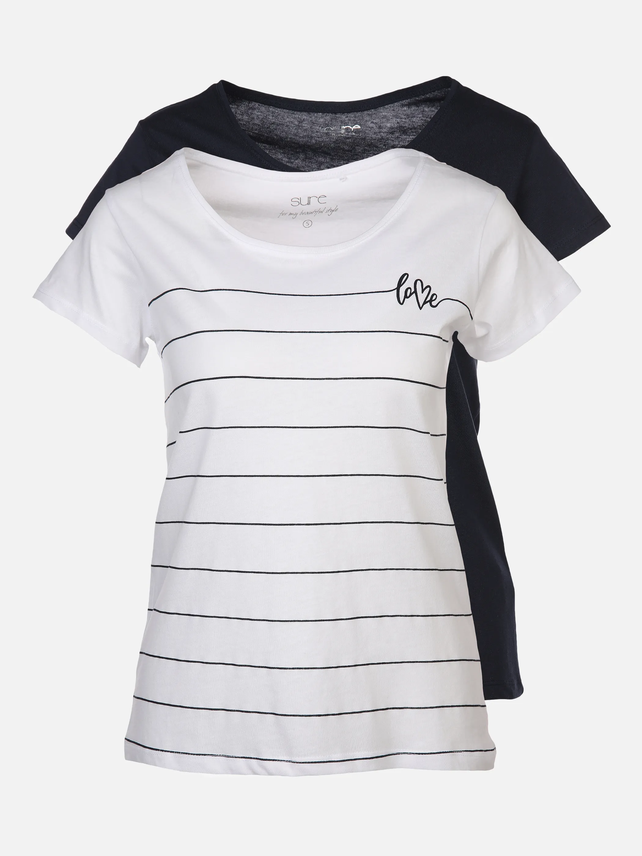 Sure Da-T-Shirts 2er-Pack AOP/Uni Weiß 873328 WEIß/NAVY 1 Sure Da-T-Shirts 2er-Pack AOP/Uni Weiß 873328 WEIß/NAVY 1