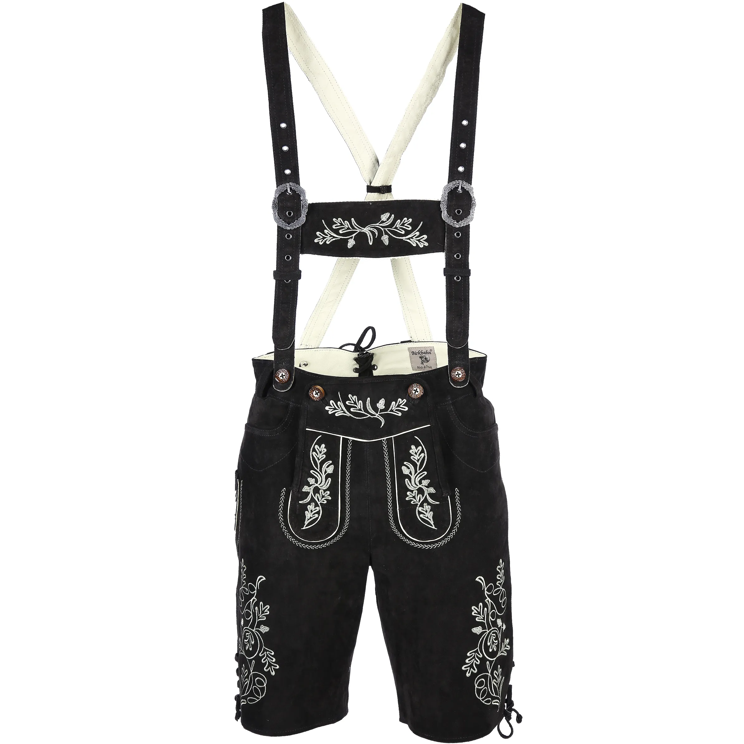 Birkhahn Mode und Tracht He-Echtledershort Kontrast Braun 792603 ESPRESSO 1
