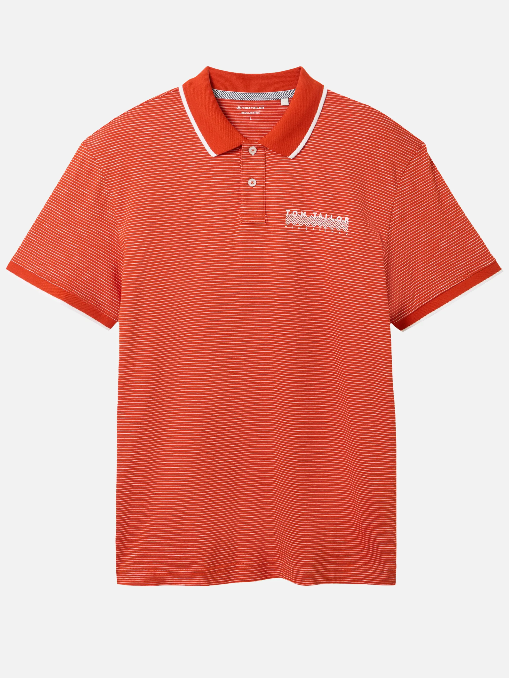 Tom Tailor 1041786 fine striped polo Orange 895688 35600 1