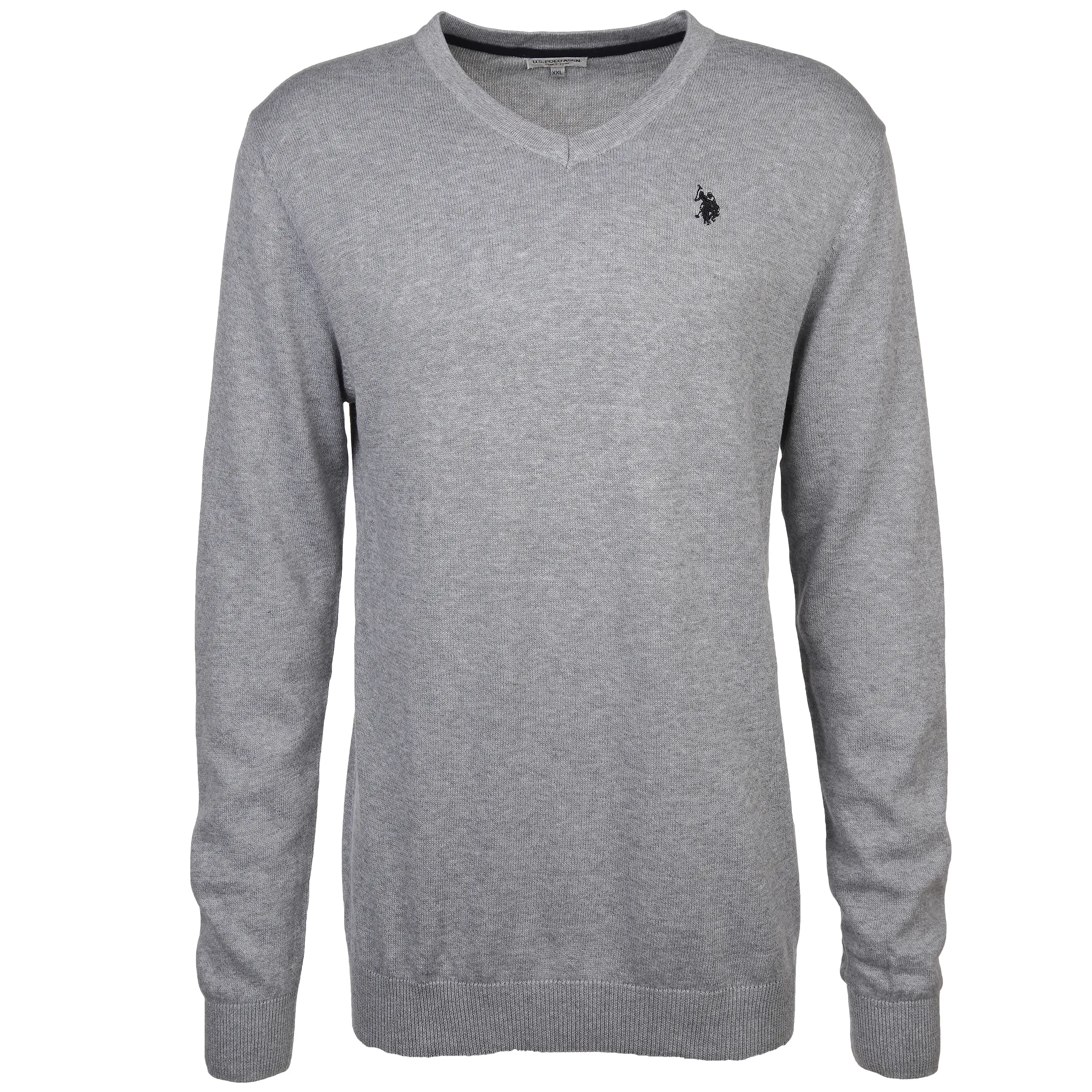 U.S. Polo Assn. He. Pullover V-Ausschnitt Grau 889560 GRAU MEL 1