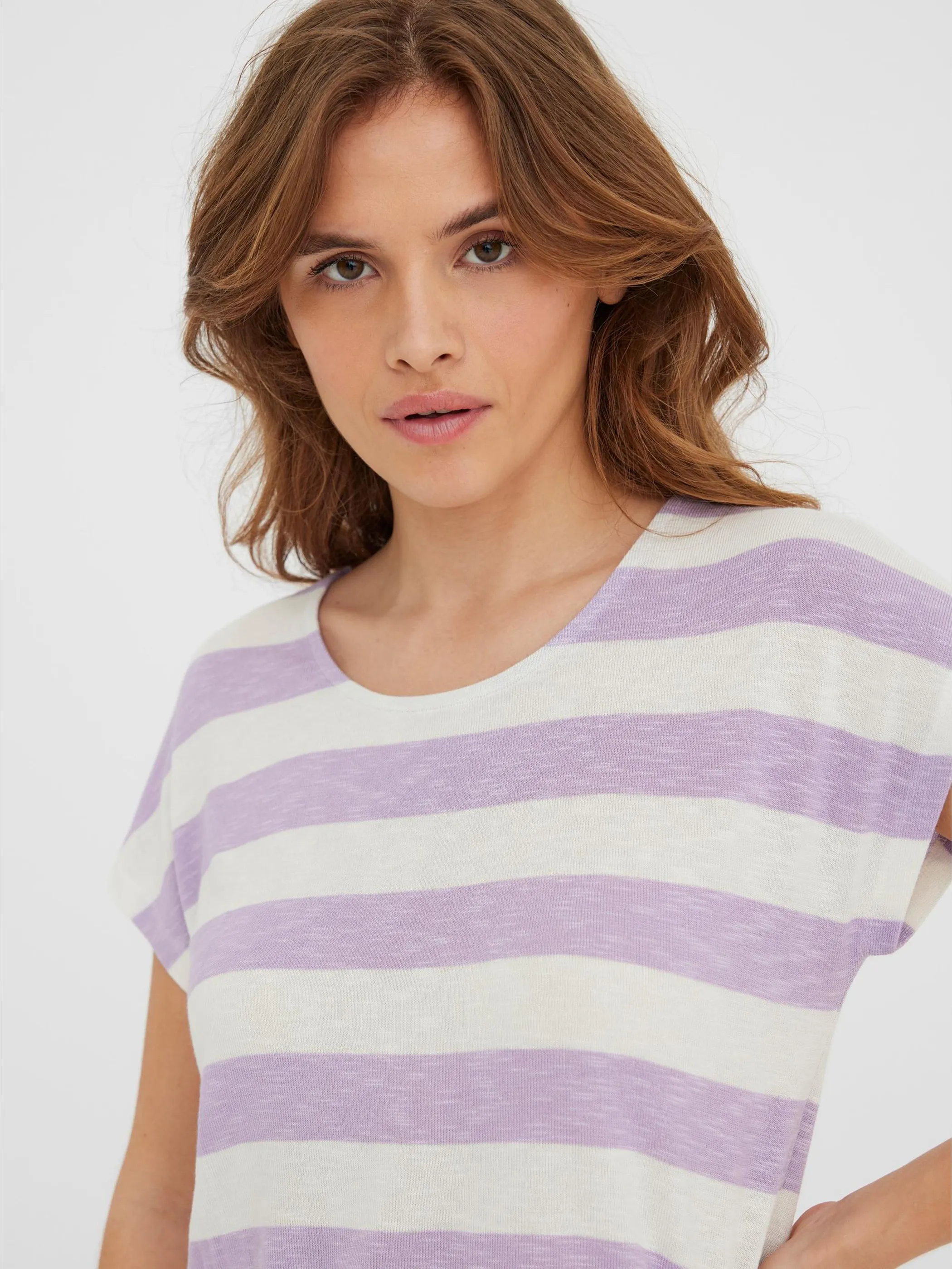 Vero Moda 10190017 VMWIDE STRIPE S/L TOP Lila 829850 228955021 2