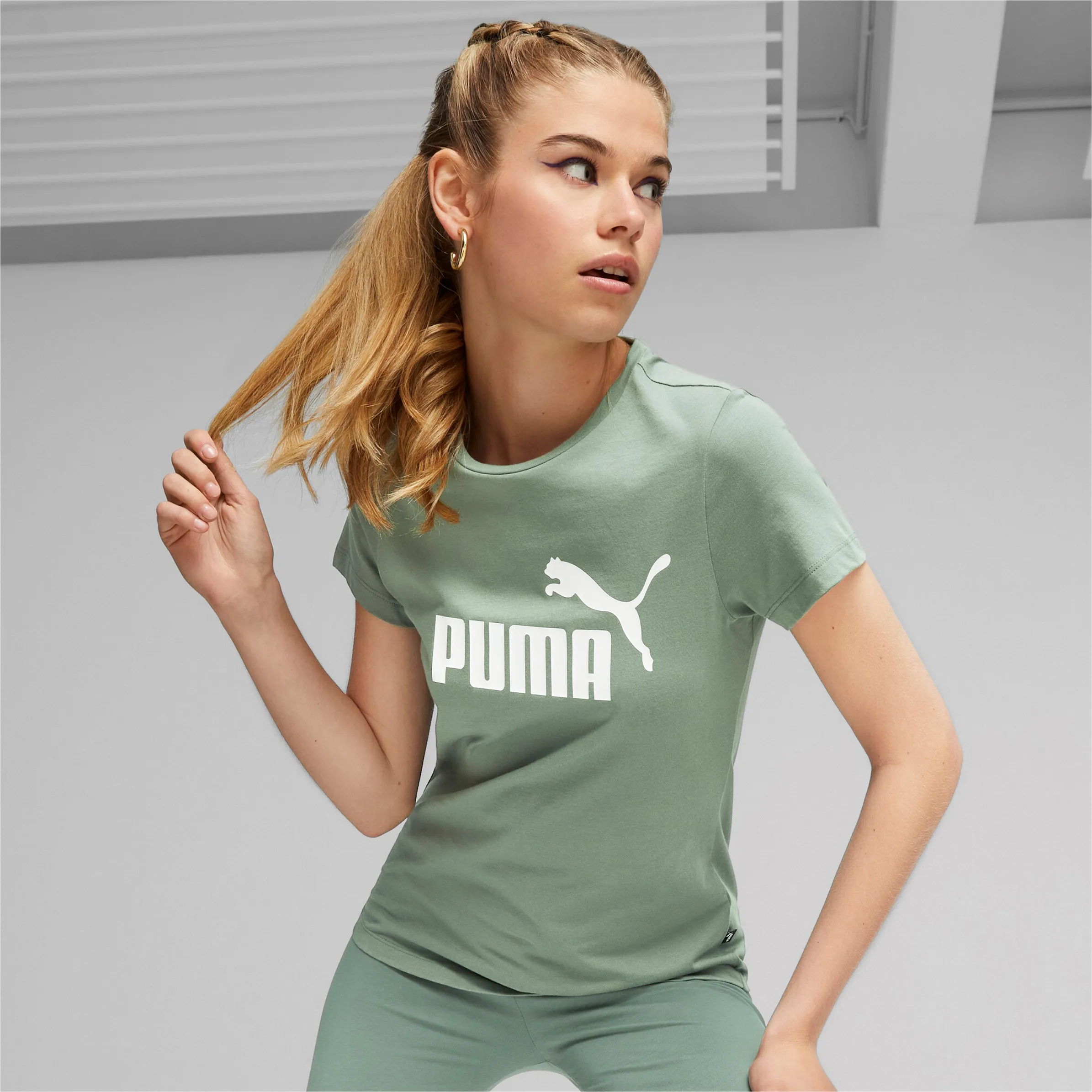 Puma 586775 Da-T-Shirt mit Logo Grün 856617 48 3