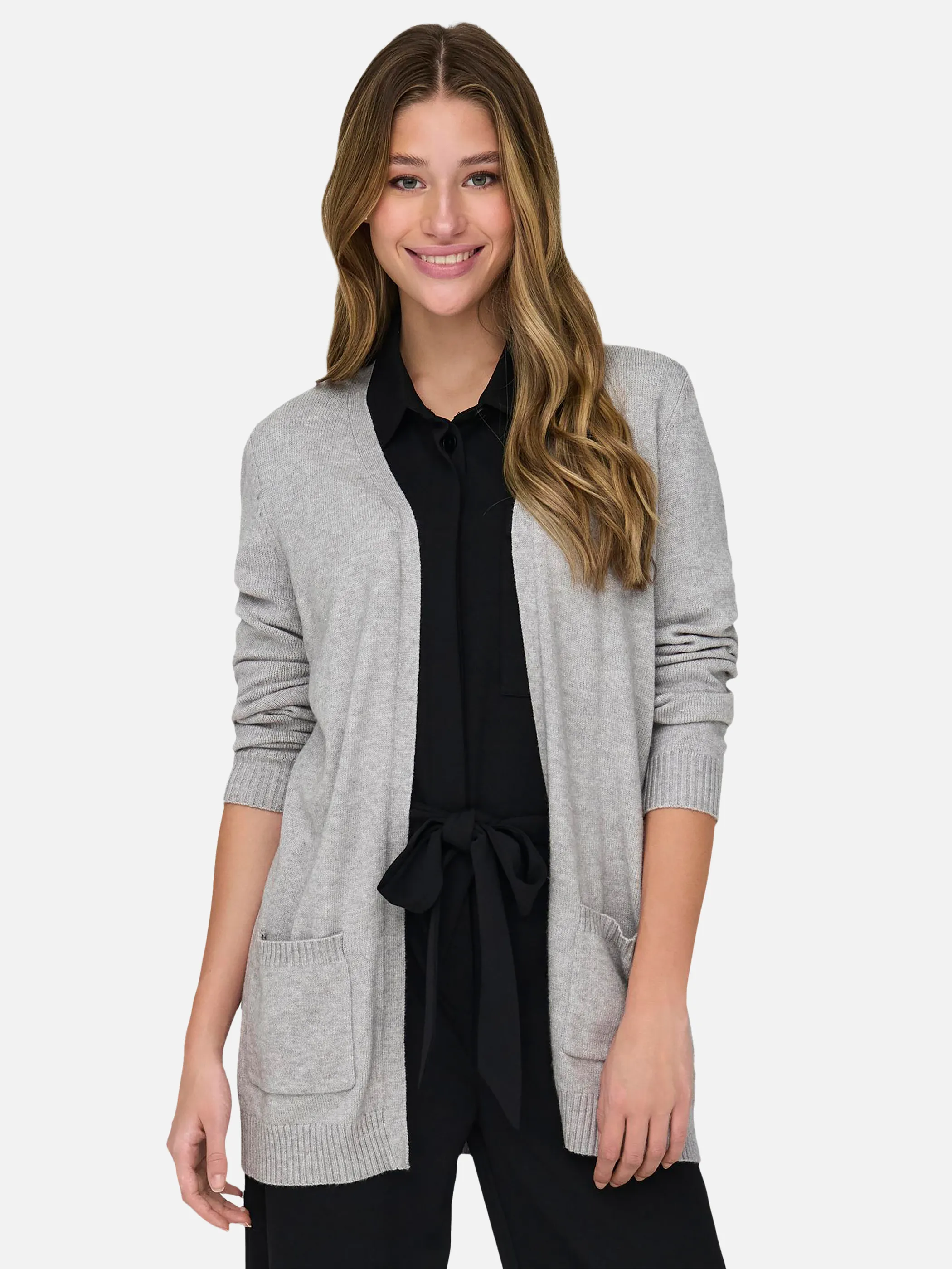 Only 15174274 ONLLESLY L/S OPEN CAR Grau 827401 179073 3 Only 15174274 ONLLESLY L/S OPEN CAR Grau 827401 179073 3
