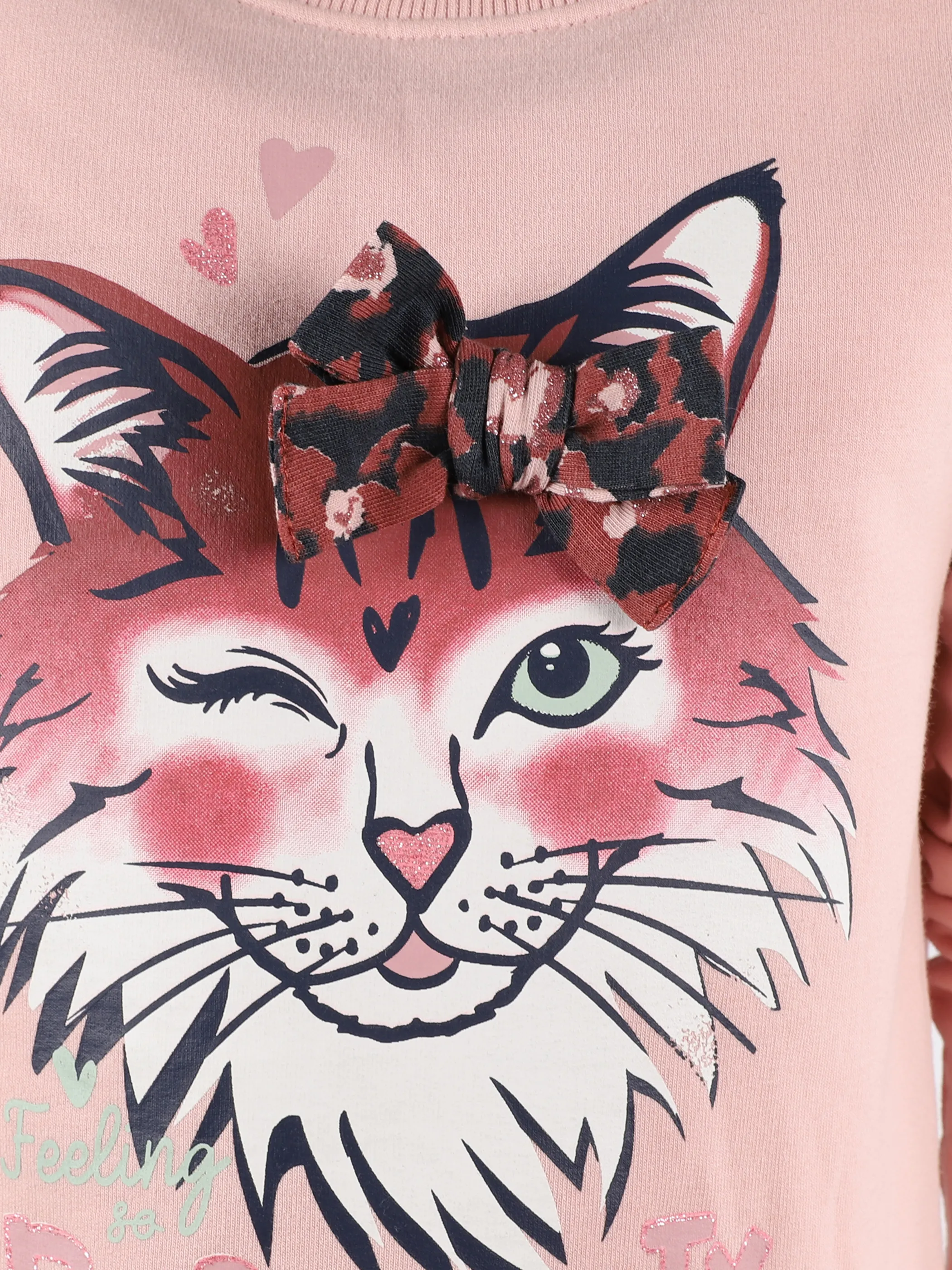 Stop + Go KM Sweat Kleid in rose mit Katze Applikation Rosa 881749 ROSE 3