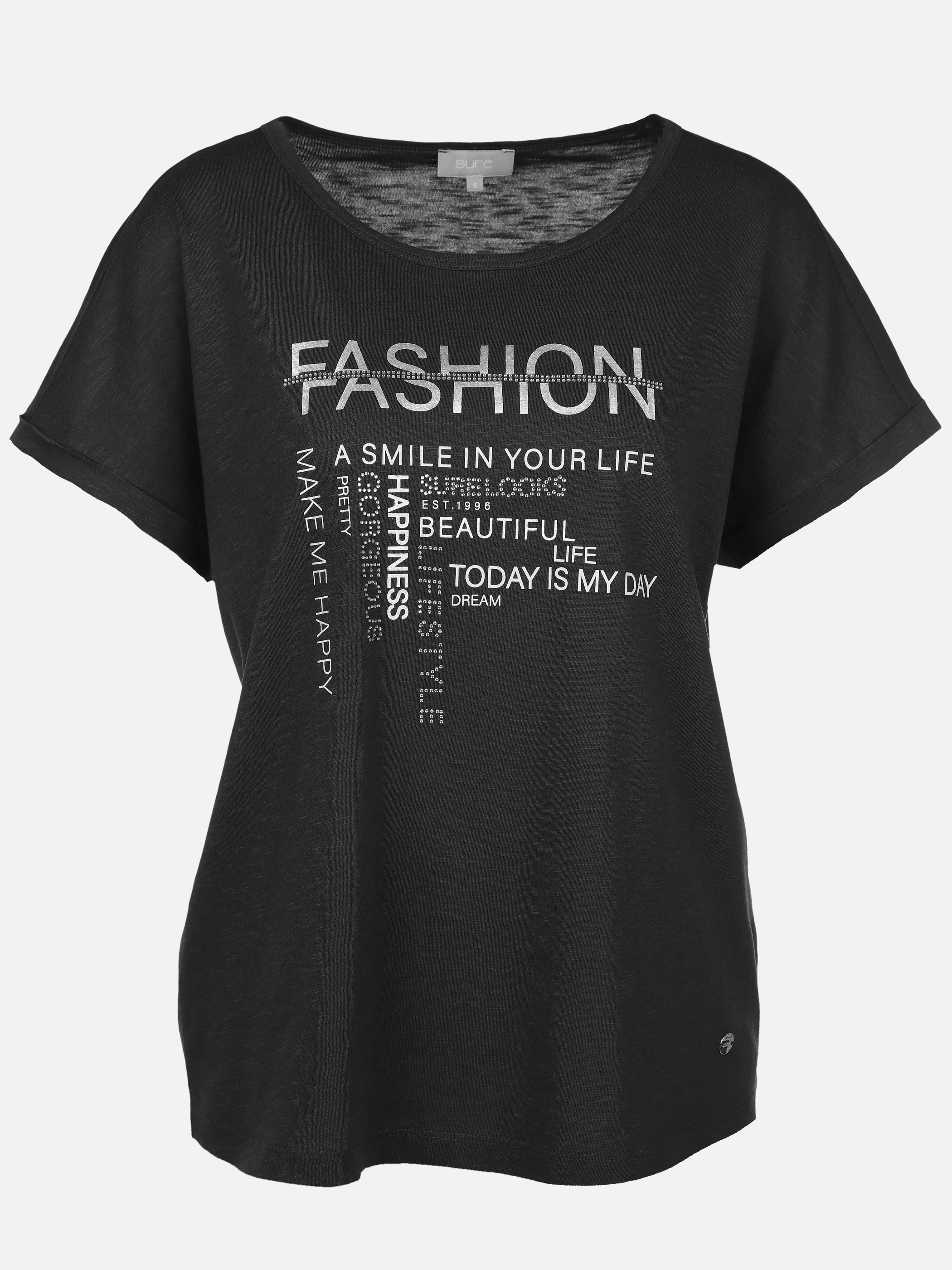 Sure Da-T-Shirt m. Folienprint Schwarz 908083 BLACK 1