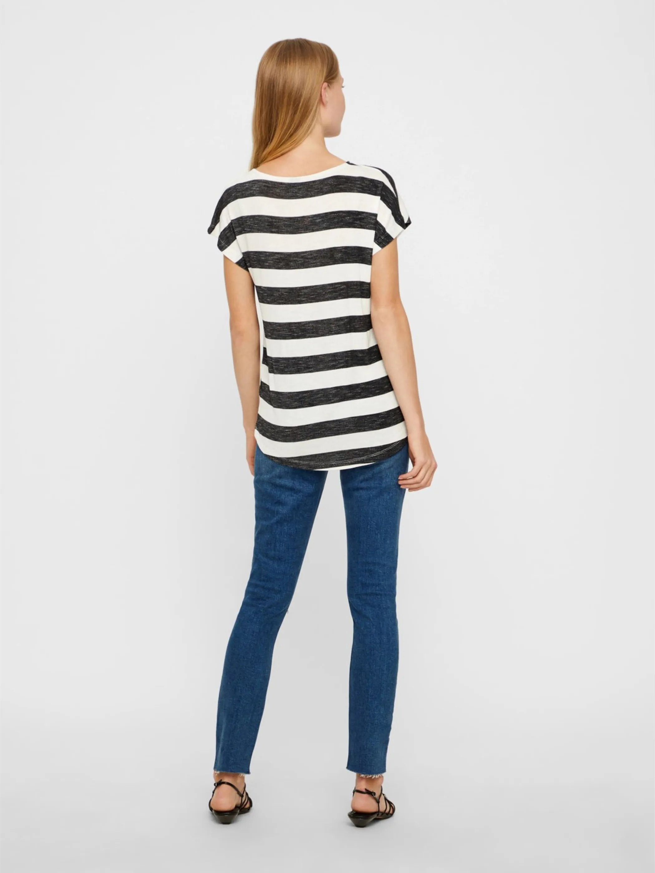 Vero Moda 10190017 VMWIDE STRIPE S/L TOP Weiß 829850 175598001 4