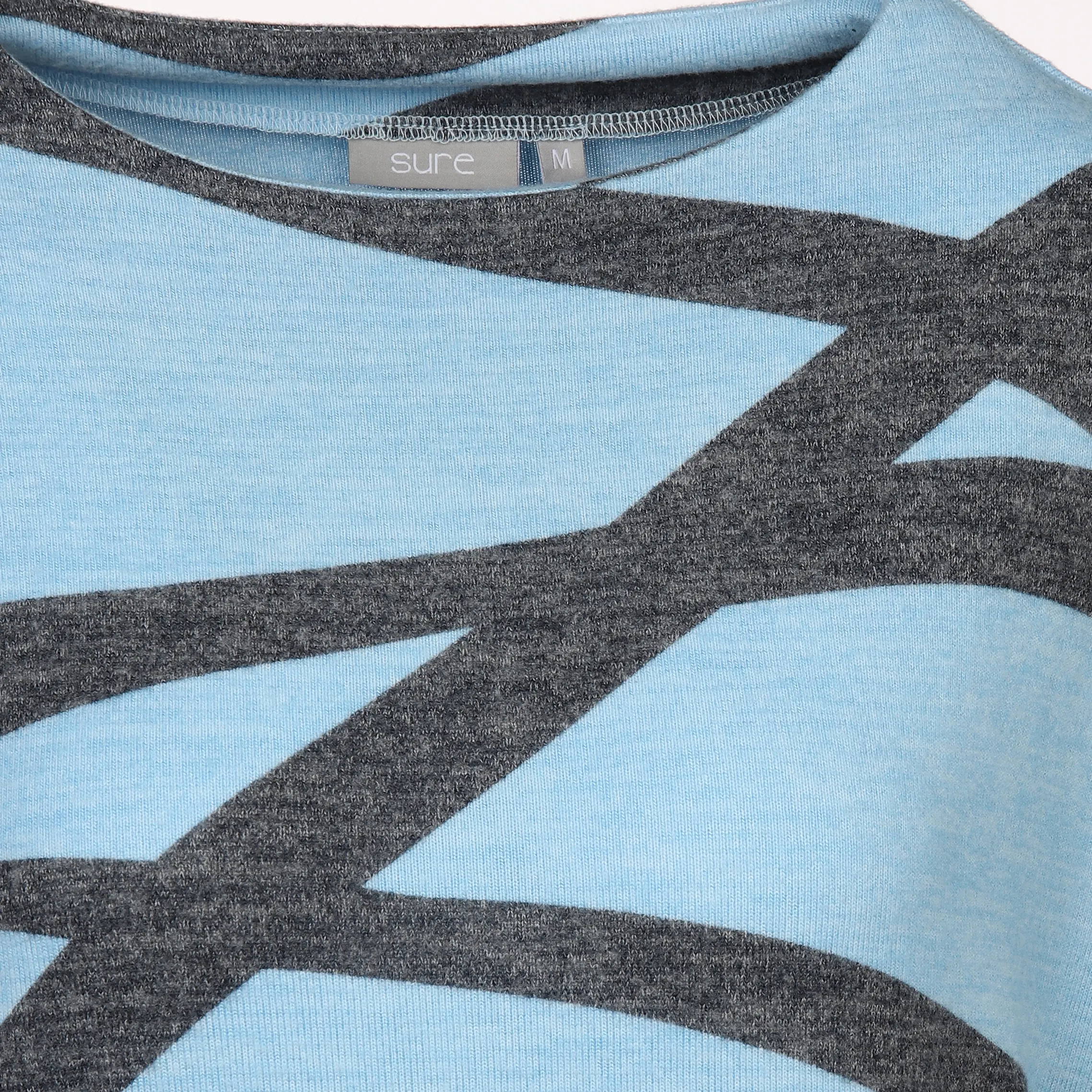 Sure Da-Printshirt m. 3/4 Arm Blau 882062 BLAU MEL. 3 Sure Da-Printshirt m. 3/4 Arm Blau 882062 BLAU MEL. 3