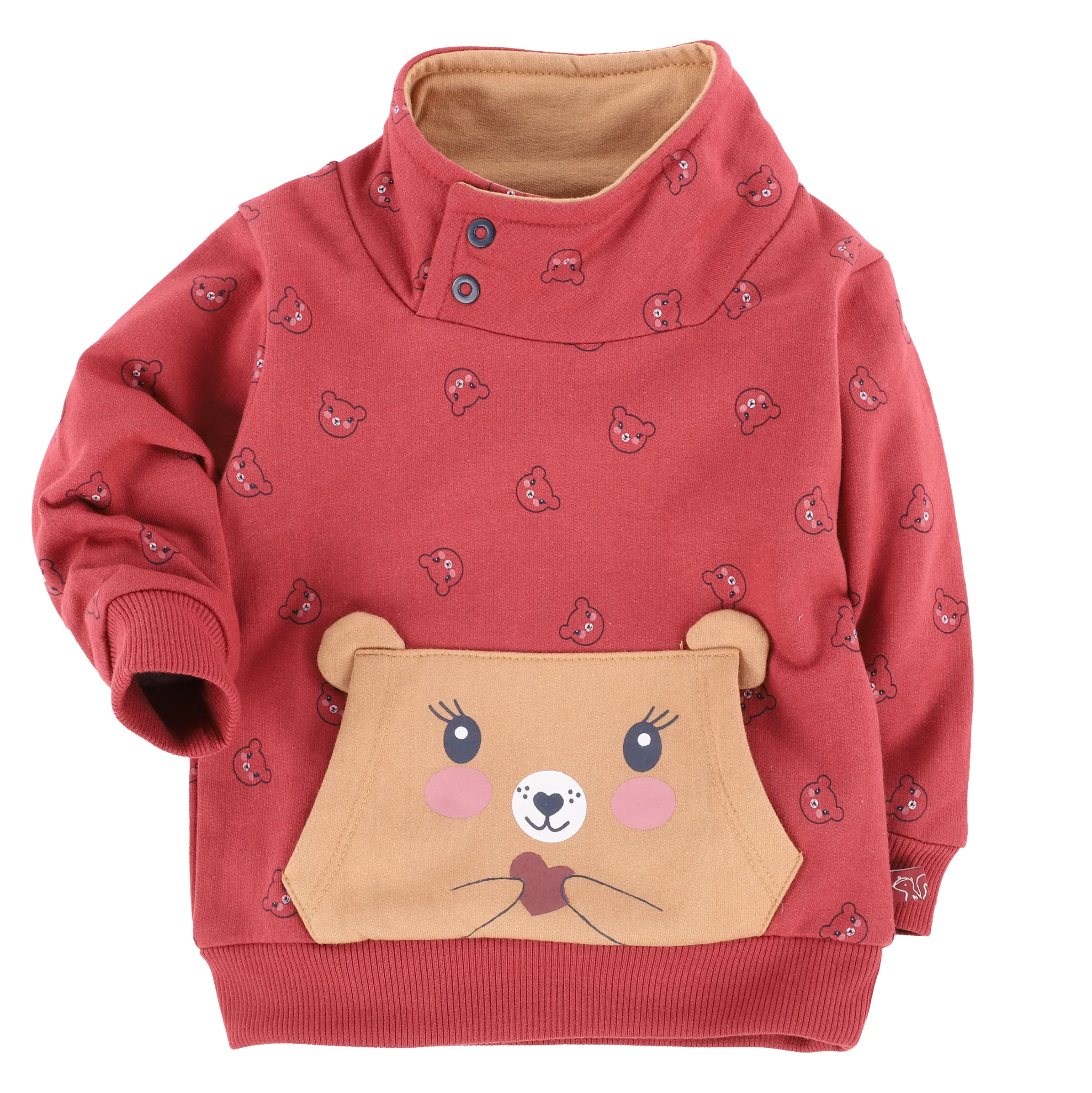 Bubble Gum BM Sweatshirt mit Schalkragen in bordeaux und Rot 884948 BORDEAUX 2