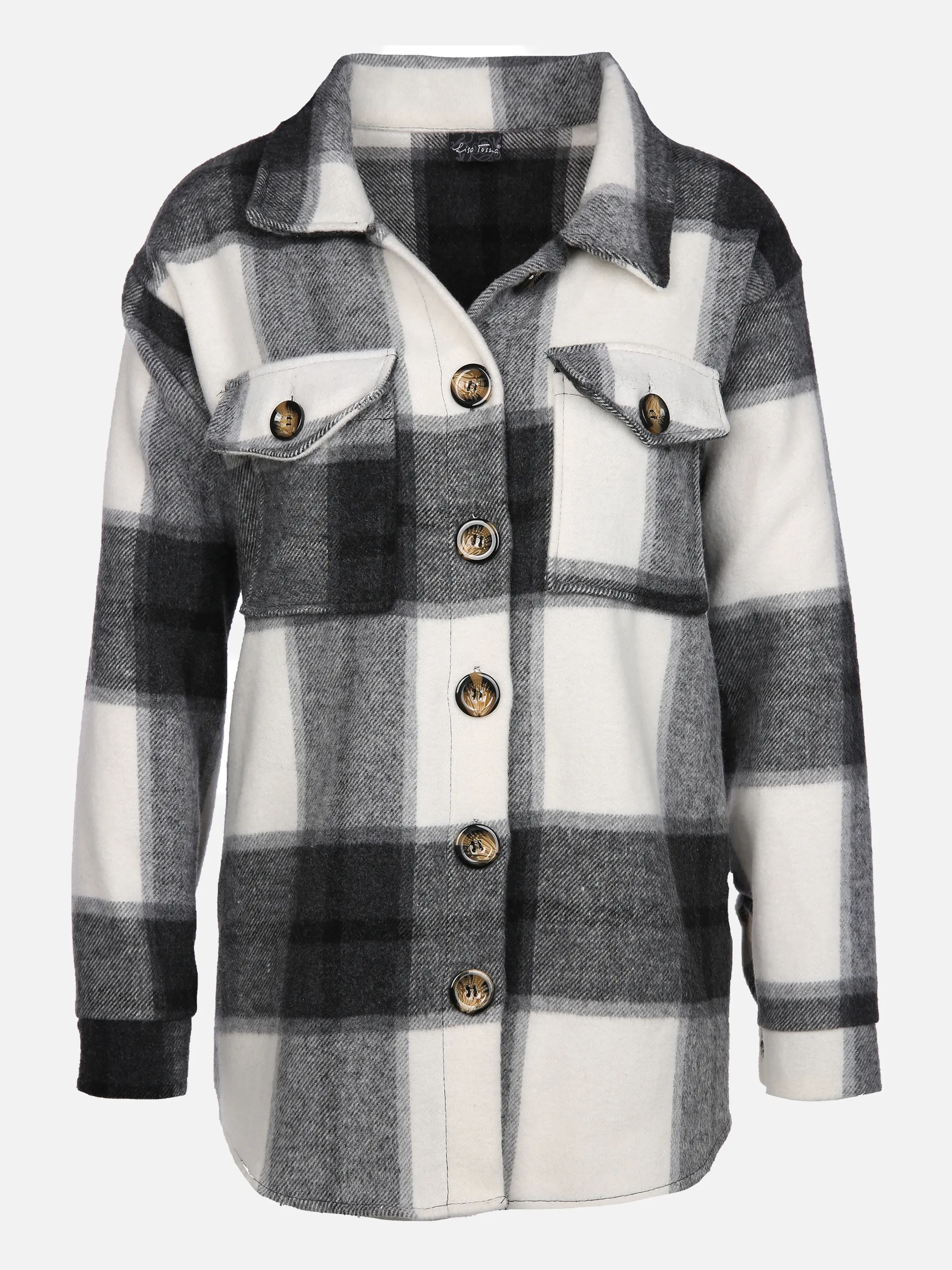 Lisa Tossa Da-Overshirt in Karomuster Braun 861213 BEIGE-SCHW 1