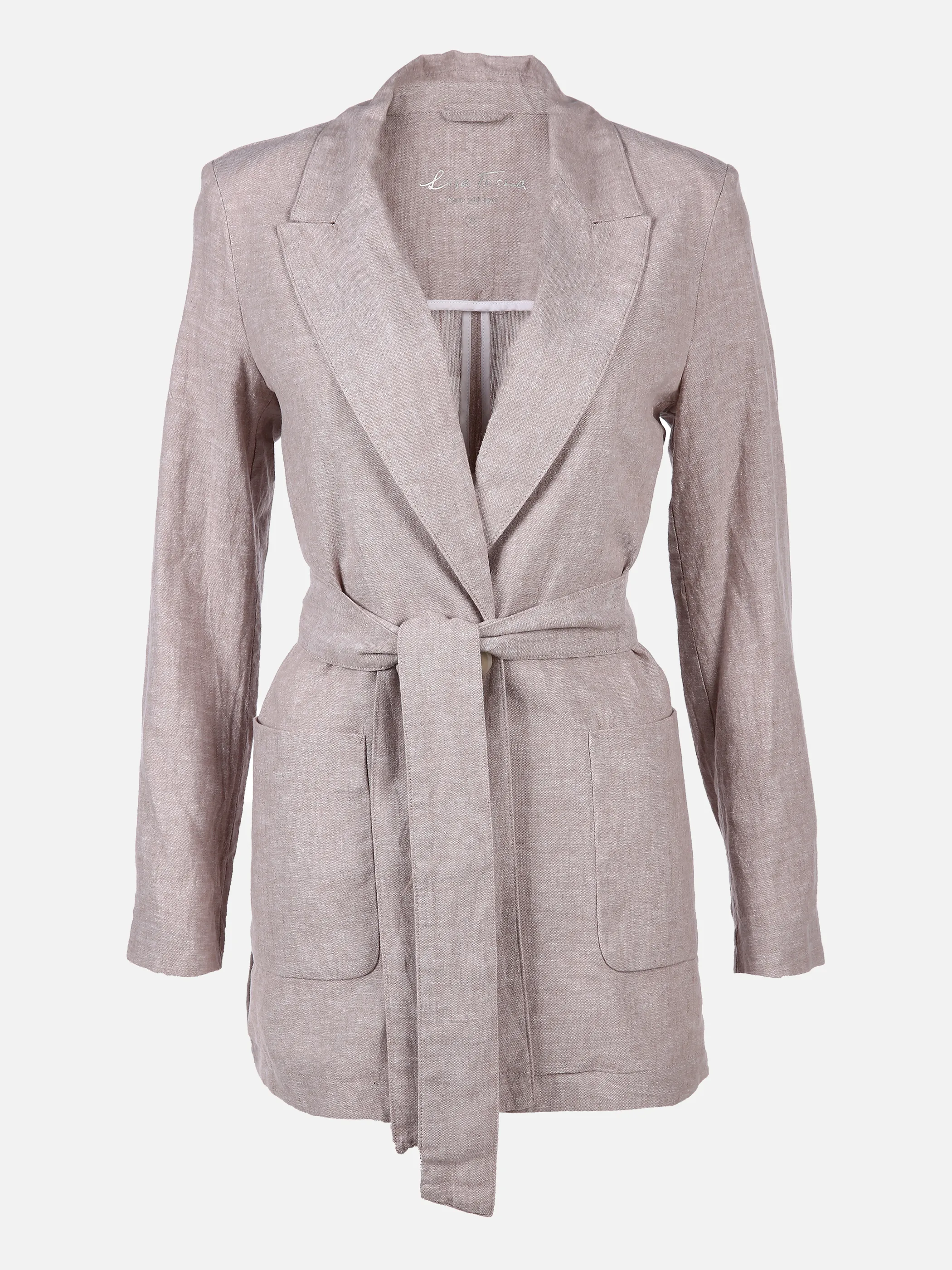 Lisa Tossa Da-Leinenblazer m. Bindegürtel Braun 833845 BEIGE/WEIß 1 Lisa Tossa Da-Leinenblazer m. Bindegürtel Braun 833845 BEIGE/WEIß 1