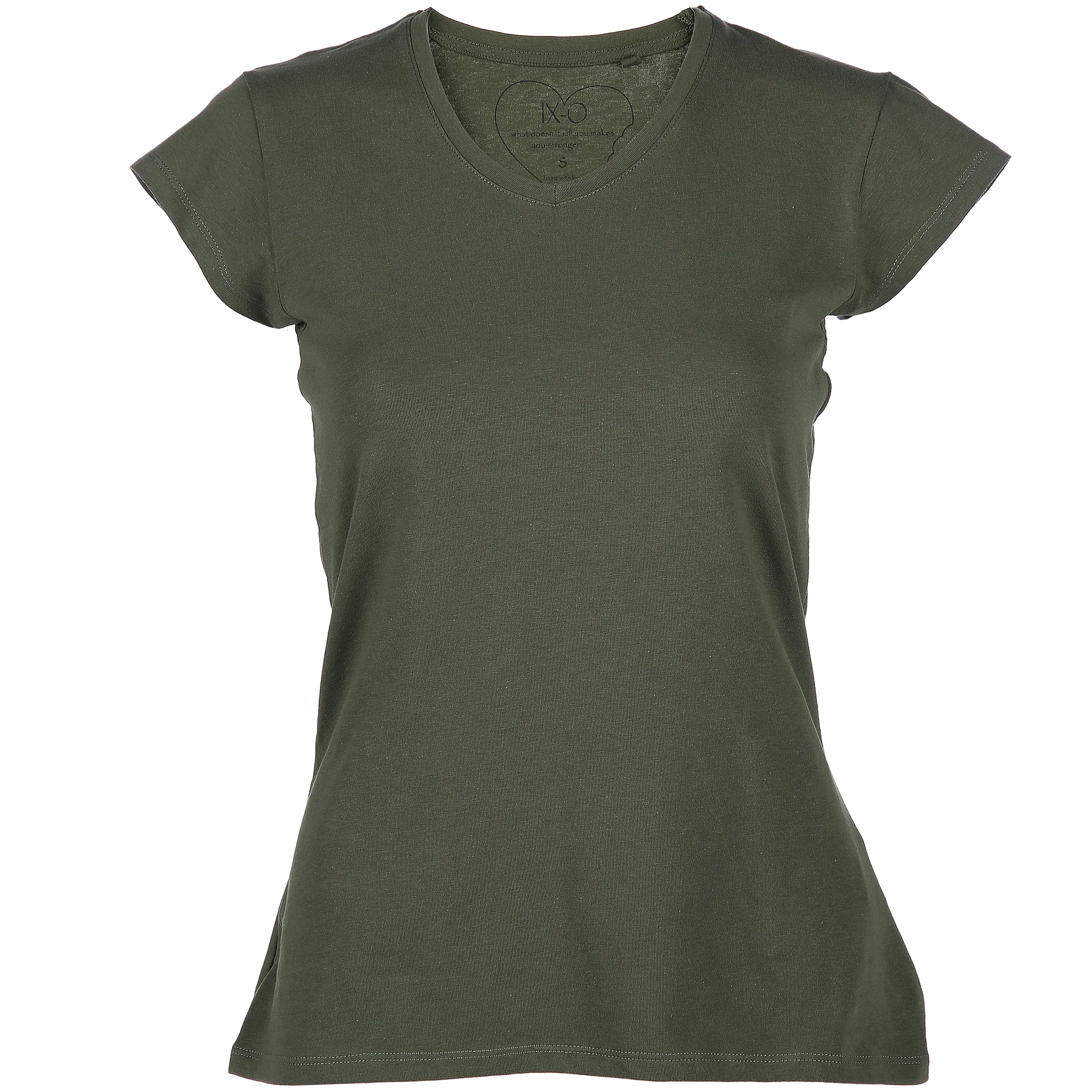 IX-O YF-Da-Shirt 1/2 Arm basic V-Ne Grün 783622 KHAKI 1