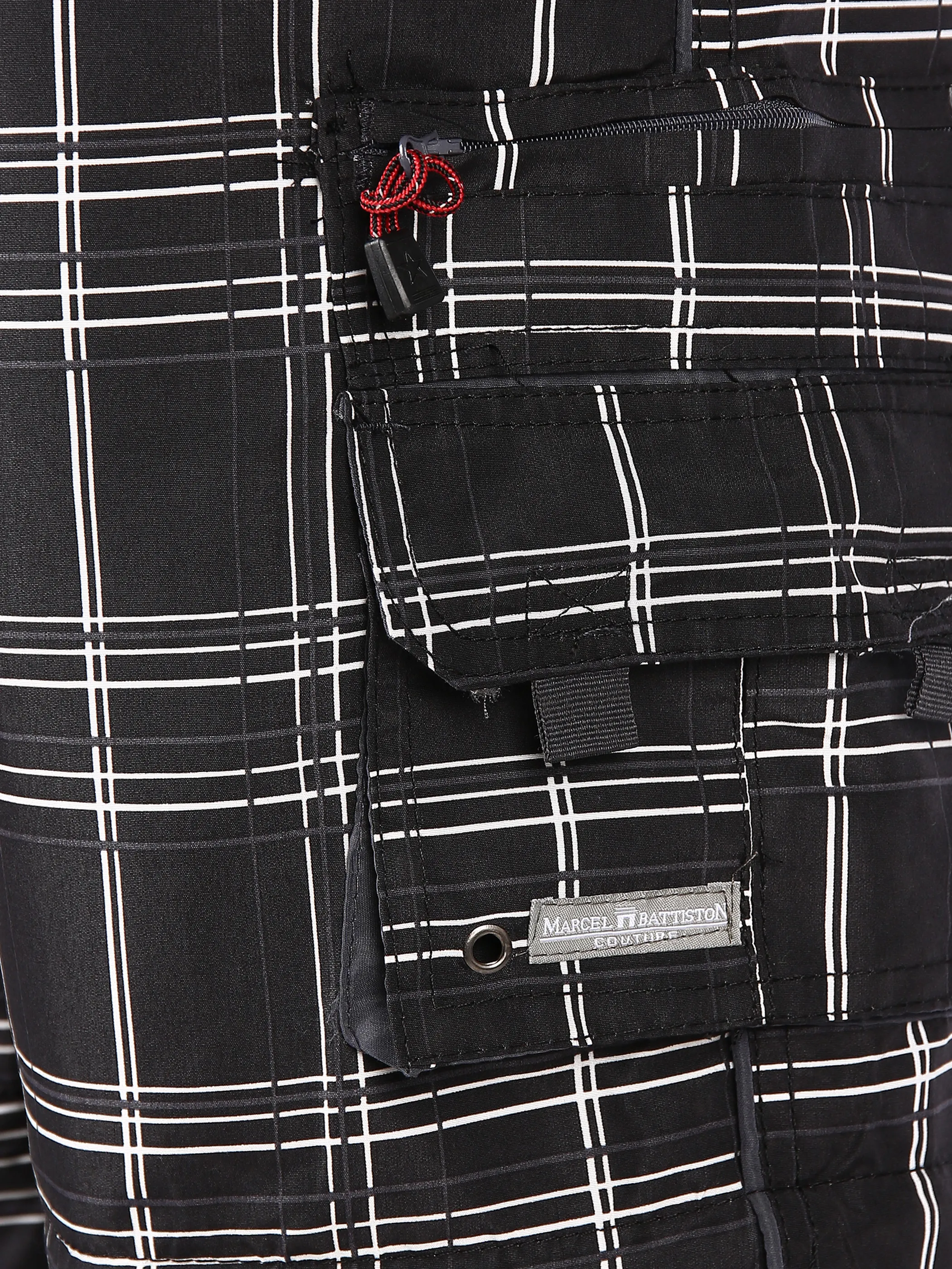Marcel Battiston He. Caprihose karo Schwarz 831532 BLACK 3 Marcel Battiston He. Caprihose karo Schwarz 831532 BLACK 3